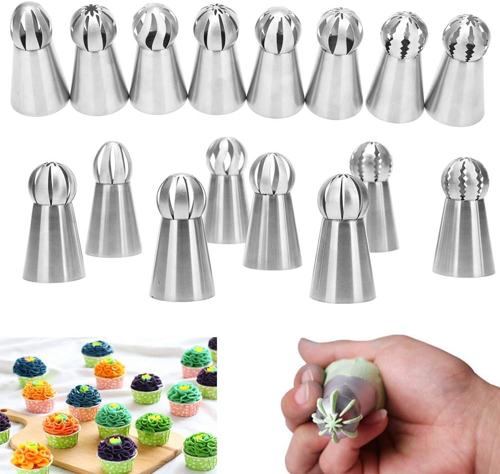 8-Piece Piping Nozzles Set for Cake Cupcake Cookies - Flower Decoration Tools