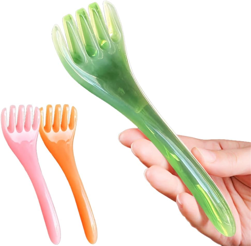 3 Piece Facial Massage Tool Set 5 Claw Face Scraper Scalp Massage Comb Body Scraper Stick for Back Neck Face Head SPA Skincare