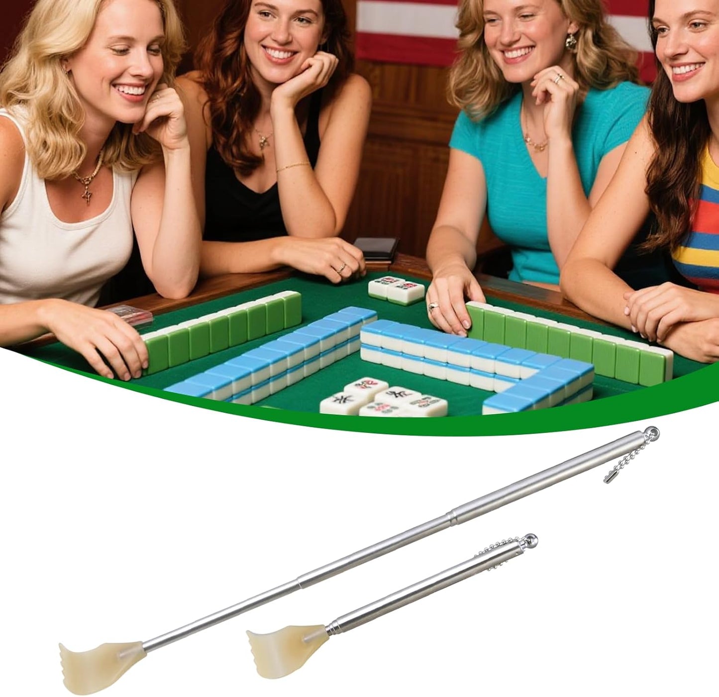 4 Piece Metal Extendable Mahjong Handles for Mahjong Sets and Accessories Enhance Game Feel and Smoothness