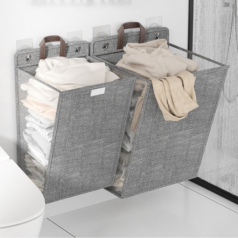 Foldable Laundry Basket with Sturdy Handles - Waterproof Clothes Washing Container - Space Saving Design