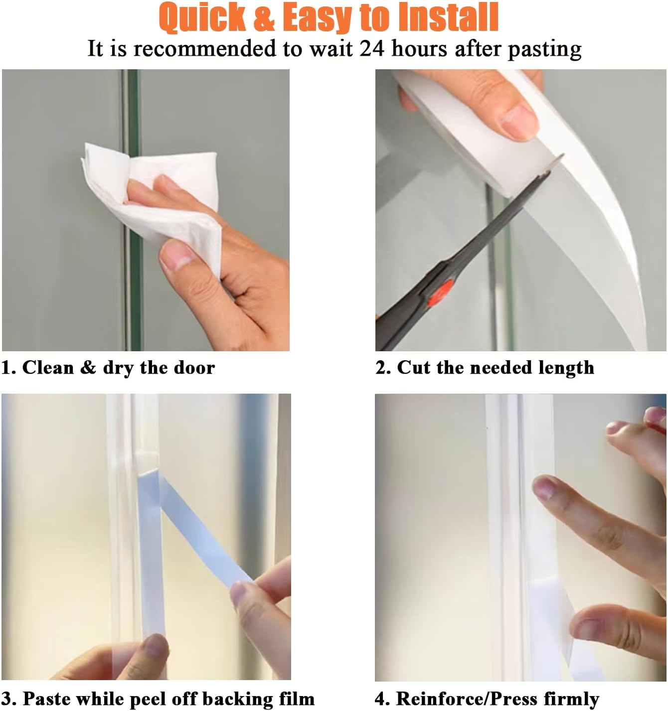 32.8FT Silicone Weather Stripping Door Seal Strip, No Residue Glass Shower Door Seal Strip Under Door Draft Stopper Silicone Sealing Tape for Doors Windows Shower Glass Gap,Transparent,35MM