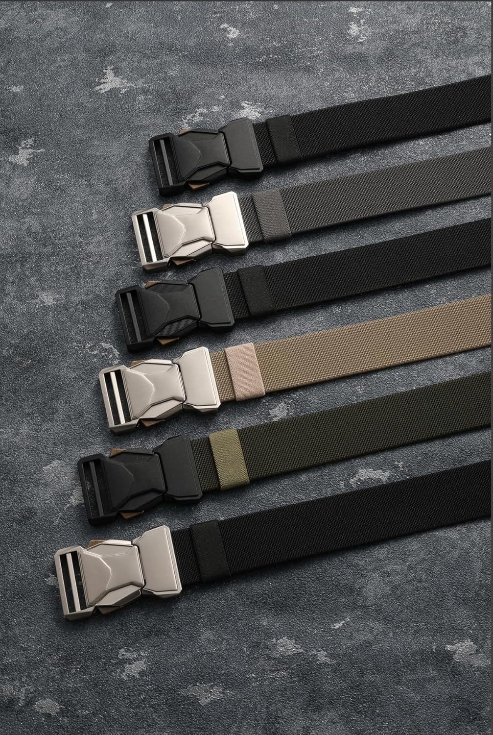 Tactical Belt Men - 1.5" Nylon Stretch Military Mens Belt - Quick Release for Work Heavy Duty