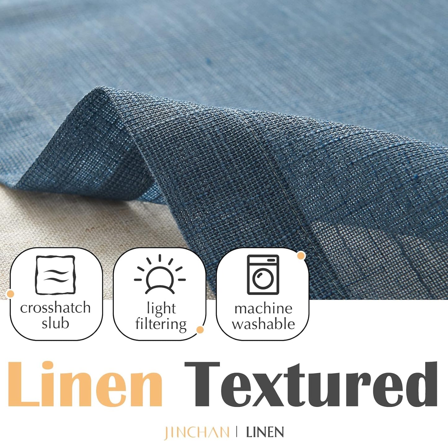 Linen Valance for Farmhouse Living Room Windows 16 Inch Slubbed Crossed Double Layer Window Valance Light Filtering Rustic Country Overlay Rod Pocket 1 Panel Navy Blue