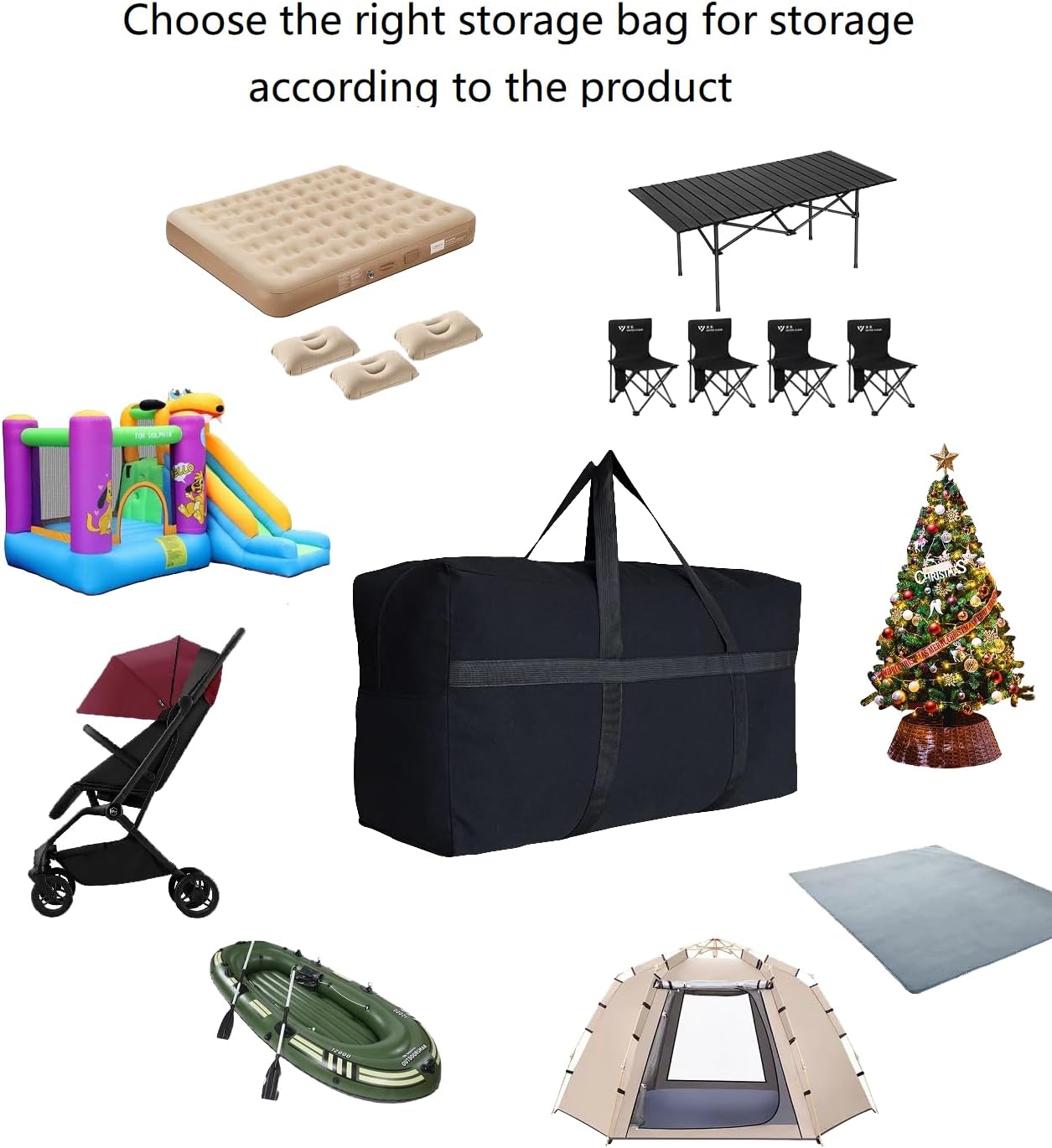 Extra Large Storage Duffle Bag for Travel, Black Oversized Giant Big Traveling Duffle Bag