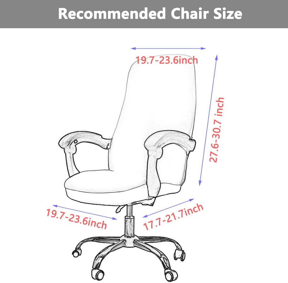 Office Chair Cover with Armrest Covers, Universal Stretch Desk Chair Cover, Computer Chair Slipcovers (Size: L) - Black