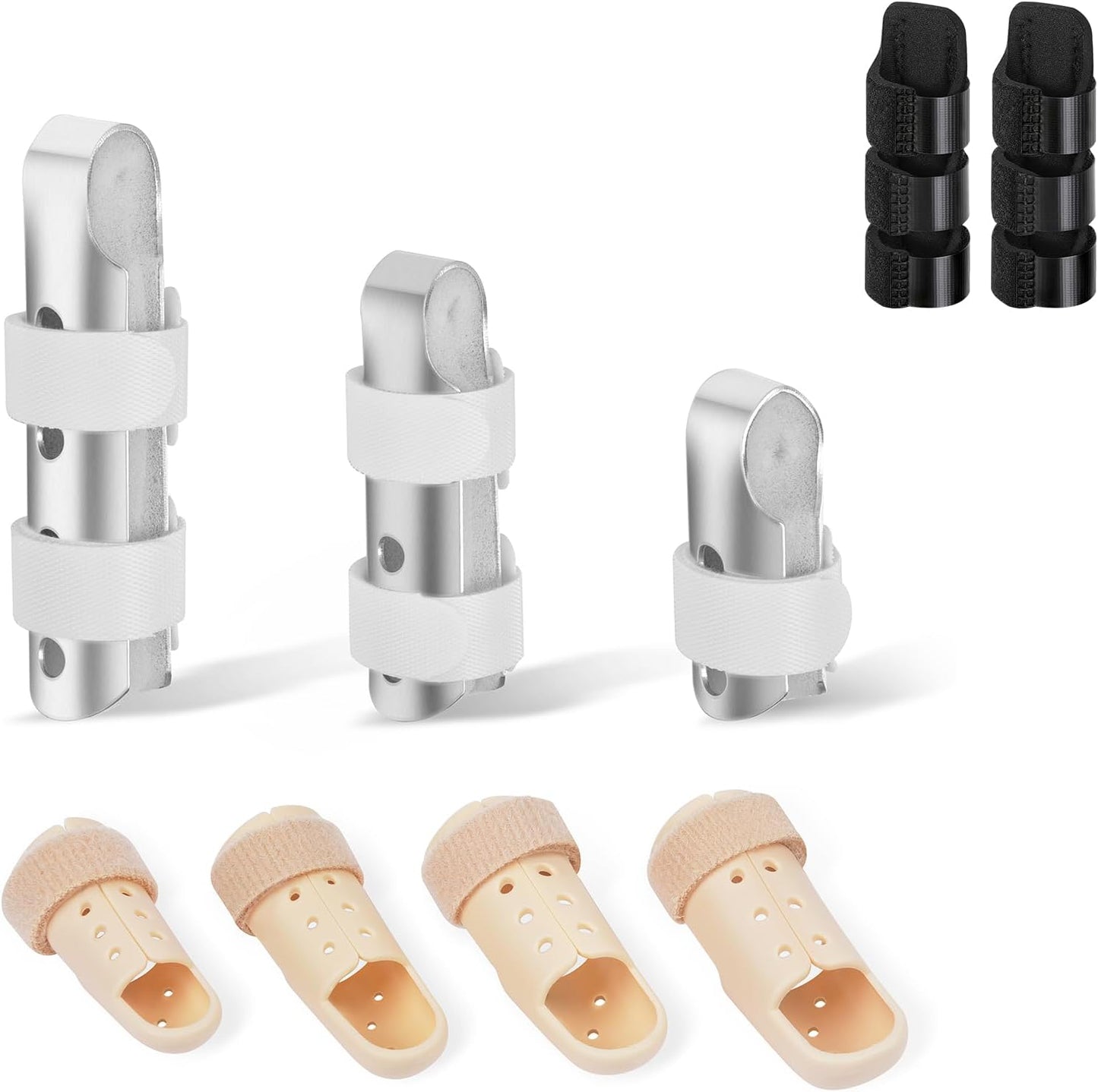 Finger Splint, 9PCS Finger Brace for Index, Middle, Ring Fingers Straightening Arthritis Knuckle Immobilization