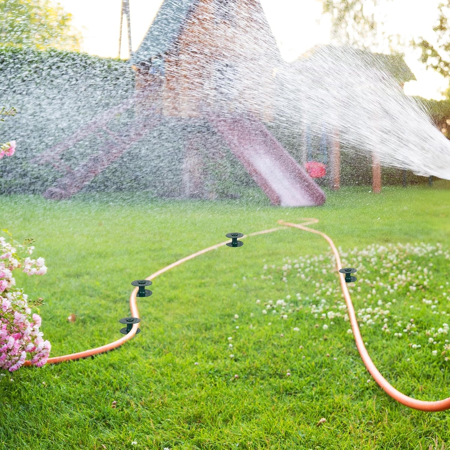 50 FT Distribution Tubing + Garden Hose Guide Spike