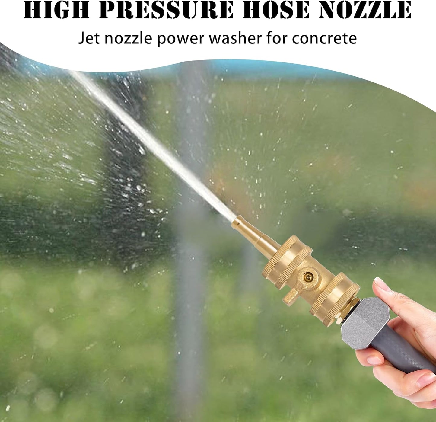Garden Hose Repair Kit + 2 Inch Jet Sweeper Brass Nozzle