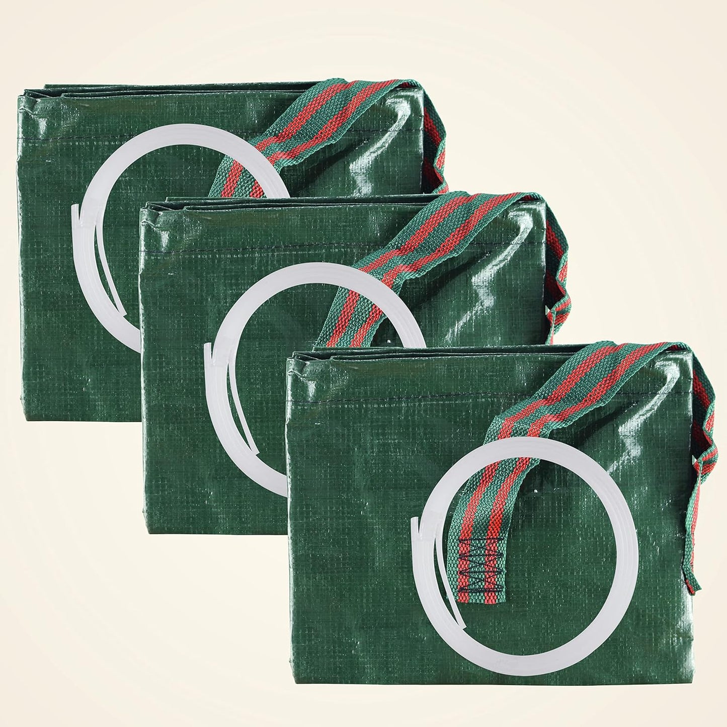 3-Pack 72 Gallon Yard Waste Bags, Reusable Heavy Duty Collapsible Garden Leaf Bags with Plastic Ring, Stand-Up Yard Waste Bin for Leaves, Lawn Debris & Grass Clippings, PE Material