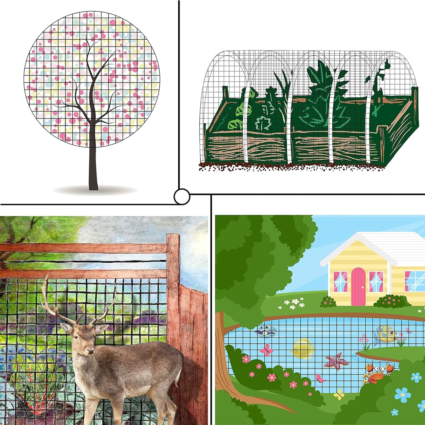 6.8ft x 65ft Anti Bird Netting, Pond Net with 50pcs Cable Ties - Protect Your Garden Vegetables Fruit Plants Ponds