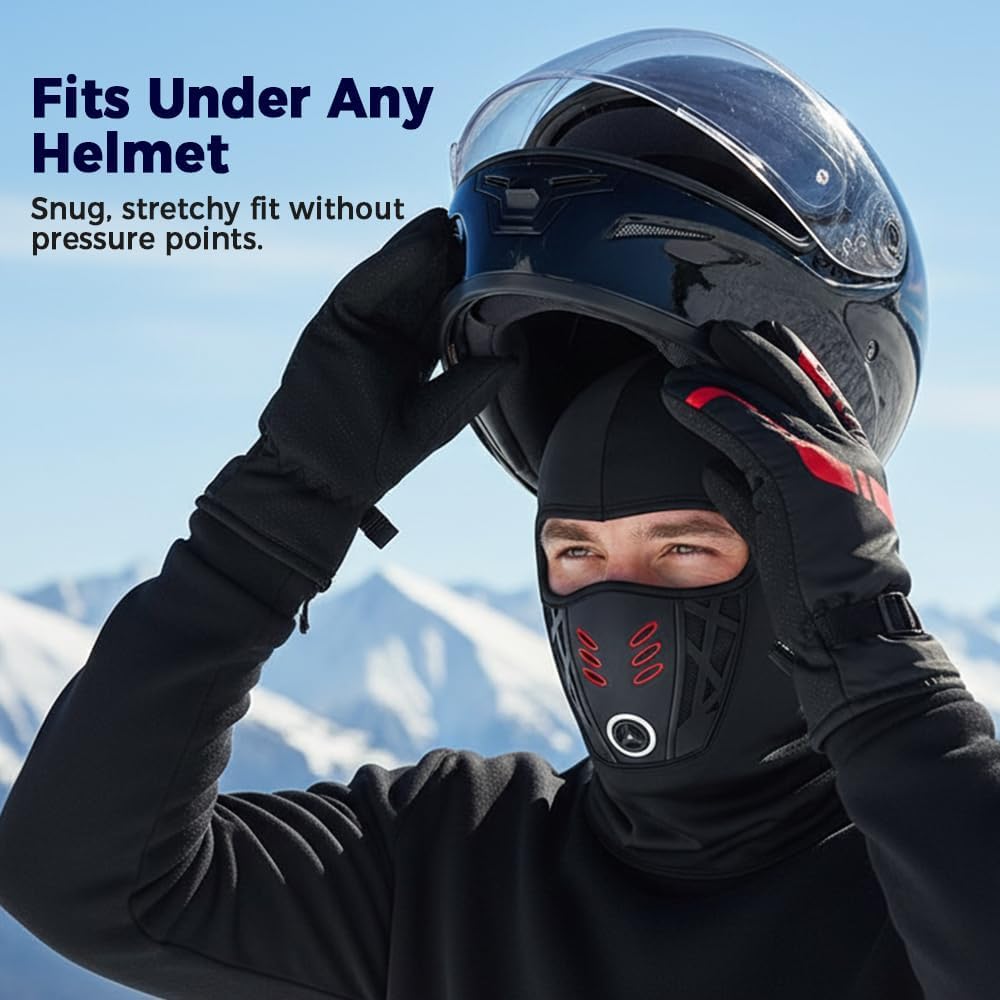 Winter Windproof Thermal Fleece Face Mask, 2026 Fleece Motorcycle Thermal Full Face Mask for Cycling Outdoor Sports