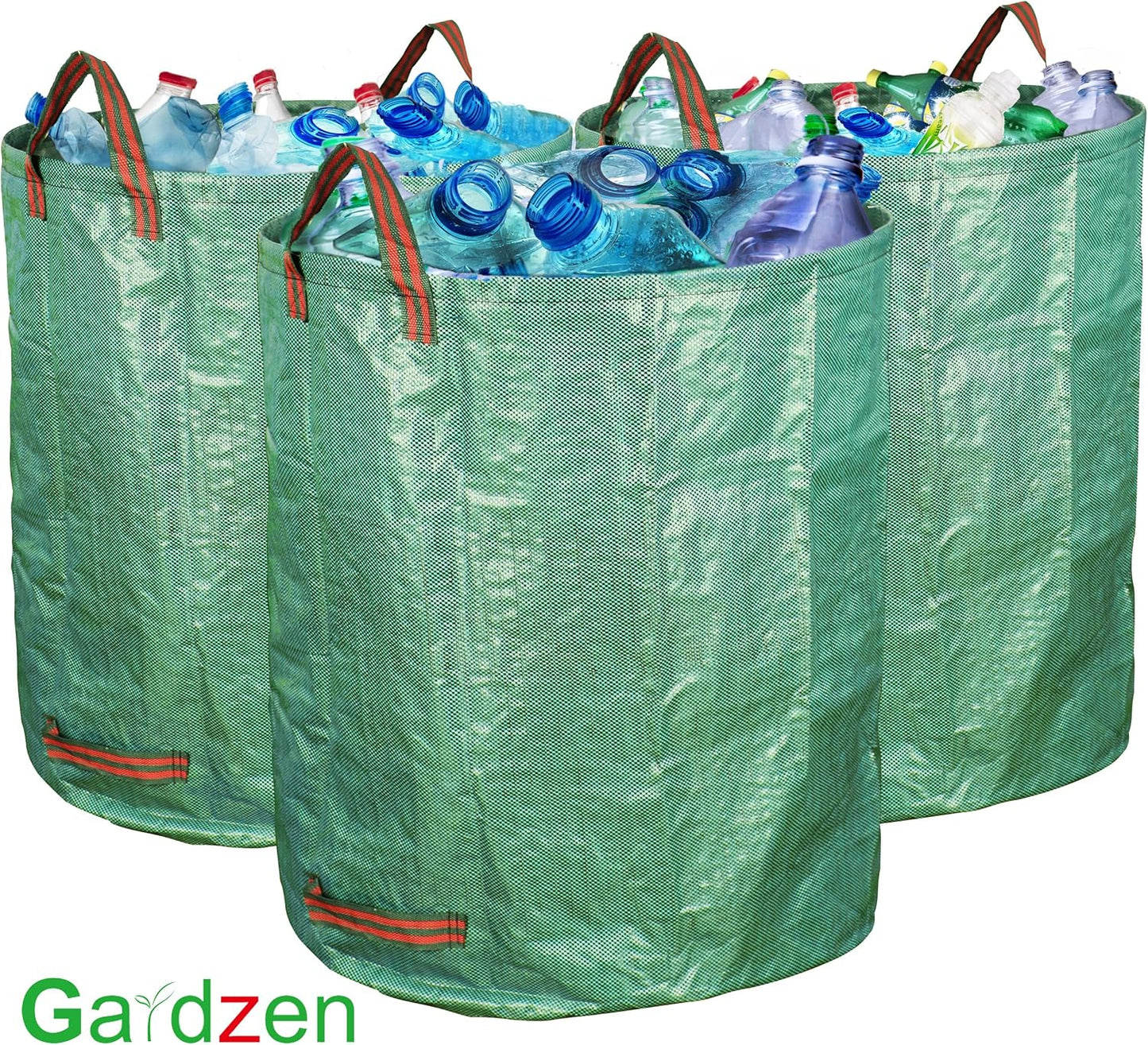 6-Pack 72 Gallon Yard Waste Bags, Reusable Heavy Duty Collapsible Garden Leaf Bags with Plastic Ring, Stand-Up Yard Waste Bin for Leaves, Lawn Debris & Grass Clippings