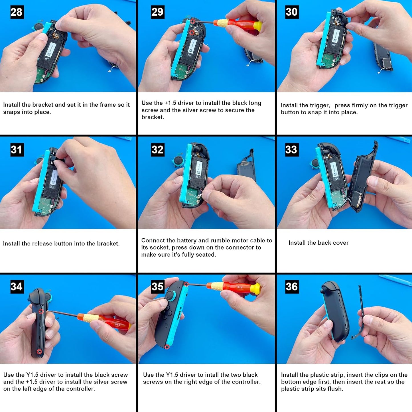 Replacement Joysticks Compatible with Nintendo Switch 2 Joycon Controller (2025), Drift Fix Repair Kit Screwdriver Pry Tools Accessories Analog Thumb Stick (Right+Left)