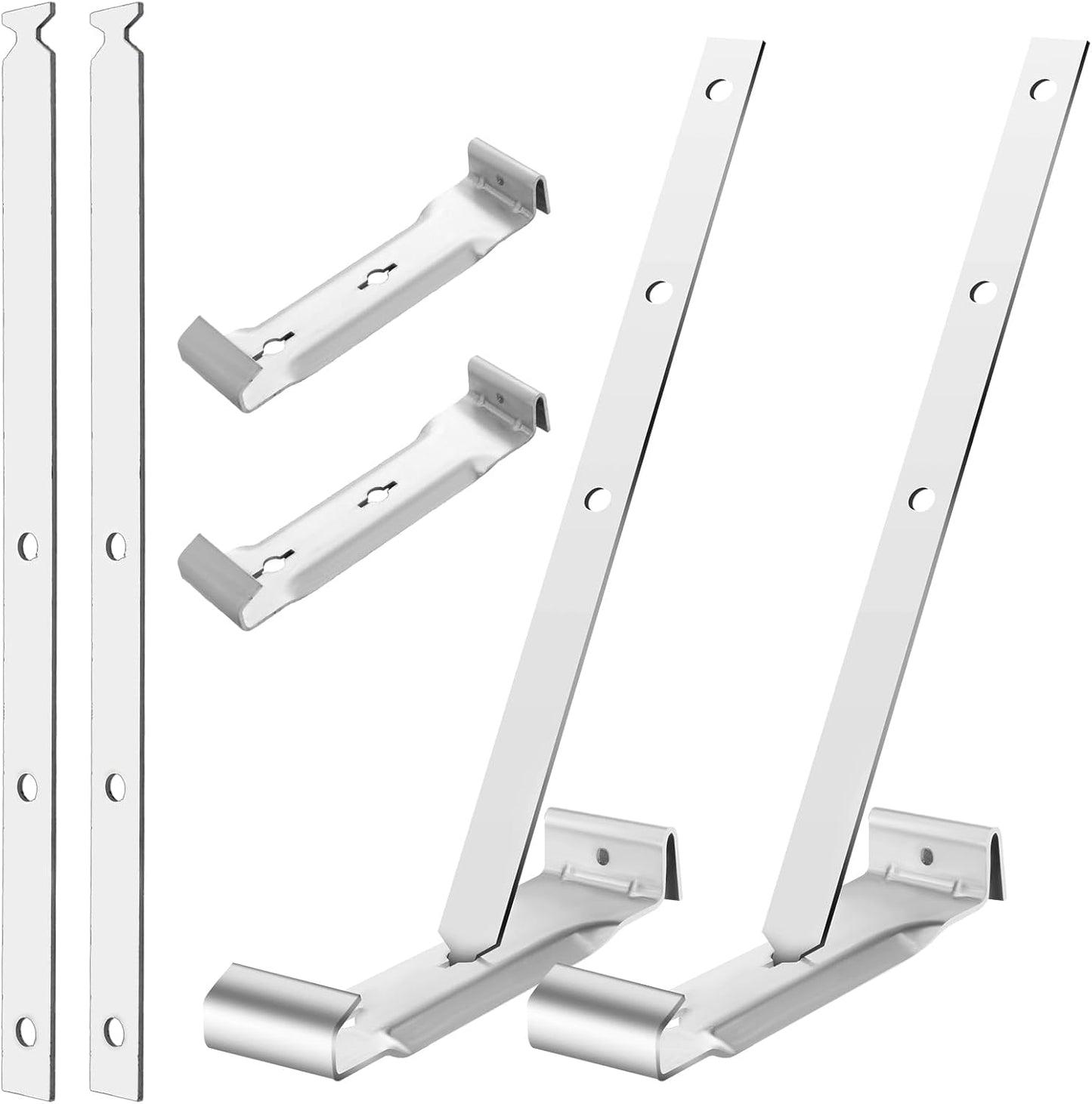 25 Sets 5" Aluminum Roof Gutter Hanger with Straps for Fixing Without Eaves, Ideal for Aluminum and Steel Gutters, Strong and Durable Roof Gutter Support Solution