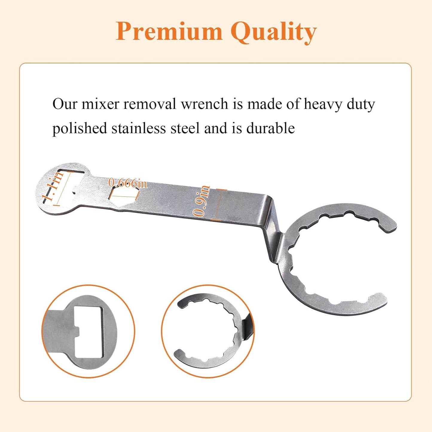 002963 Improved Removal Wrench, To Remove One Gallon Cb Series Blender Jars Lock Nut and Blade, Fit for Waring CB6 CB10 CB15 Lock Nut 012008 & Blade Assembly 502977, As a Bottle Opener (3 in 1)