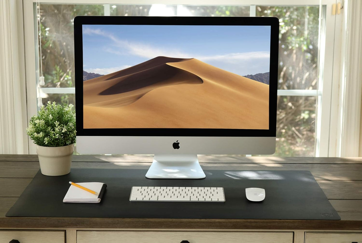 Leather Desk Pad 36" x 20", Office Desk Mat Waterproof Black - Premium Quality - Smooth Mouse Writing Surface - Maximum Protection Dual-Sided Pu Leather Blotter for Desk Office/Home