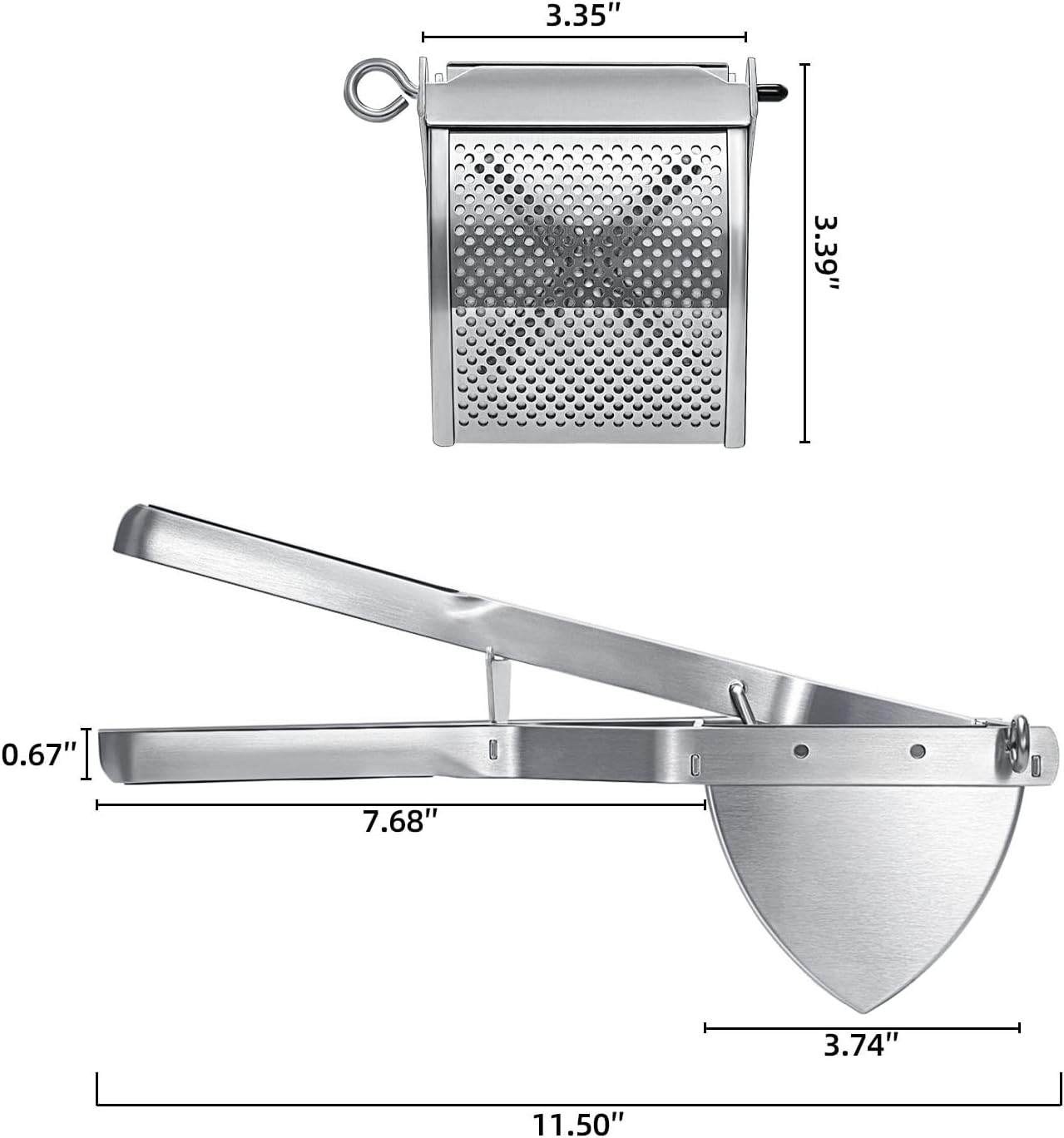 Potato Ricer, Stainless Steel Potato Masher for Commercial and Home Use