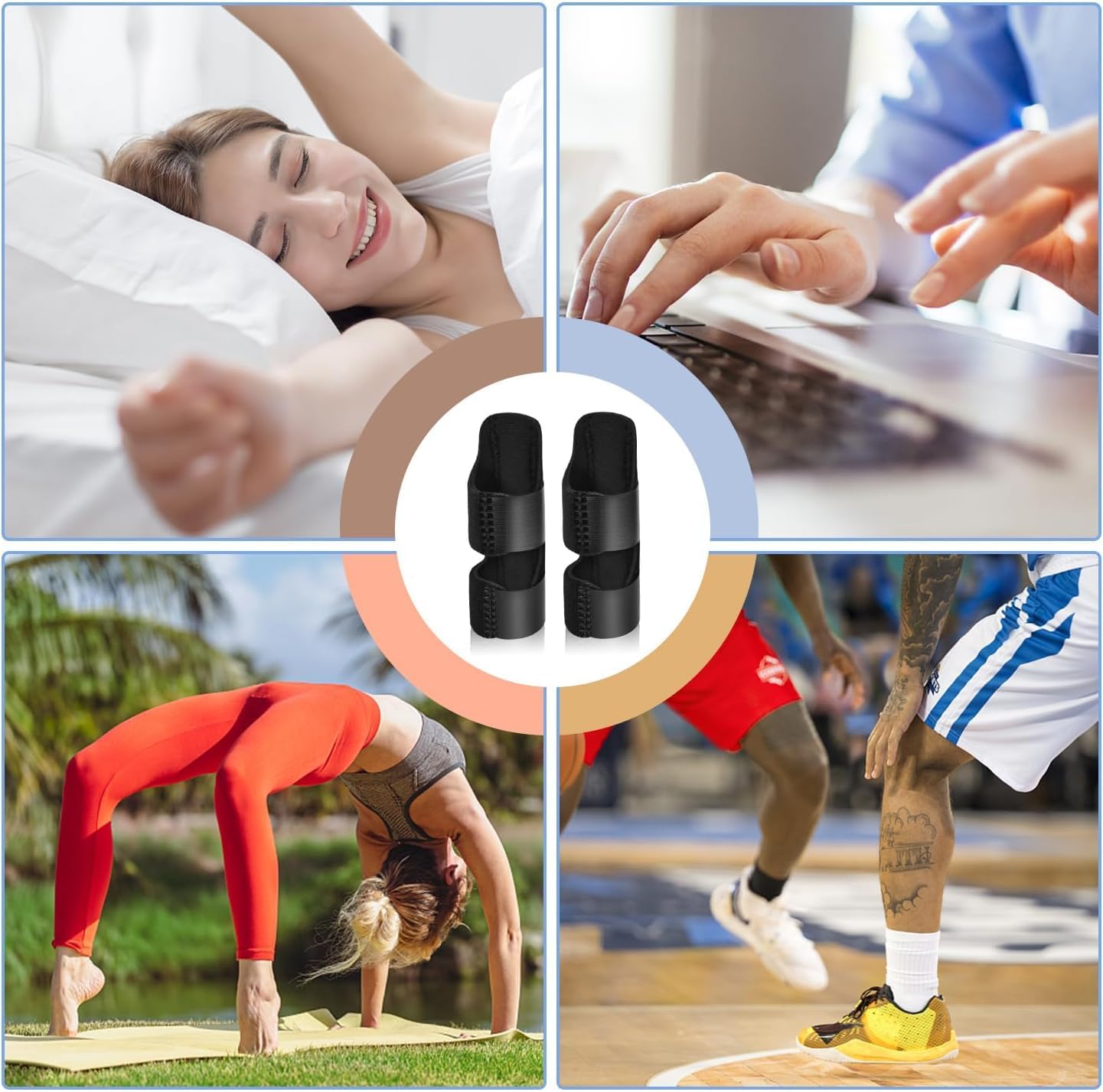 Finger Splints, 7pcs Finger Support Brace Finger Stabilizer for Broken Fingers Straightening Arthritis Knuckle Immobilization