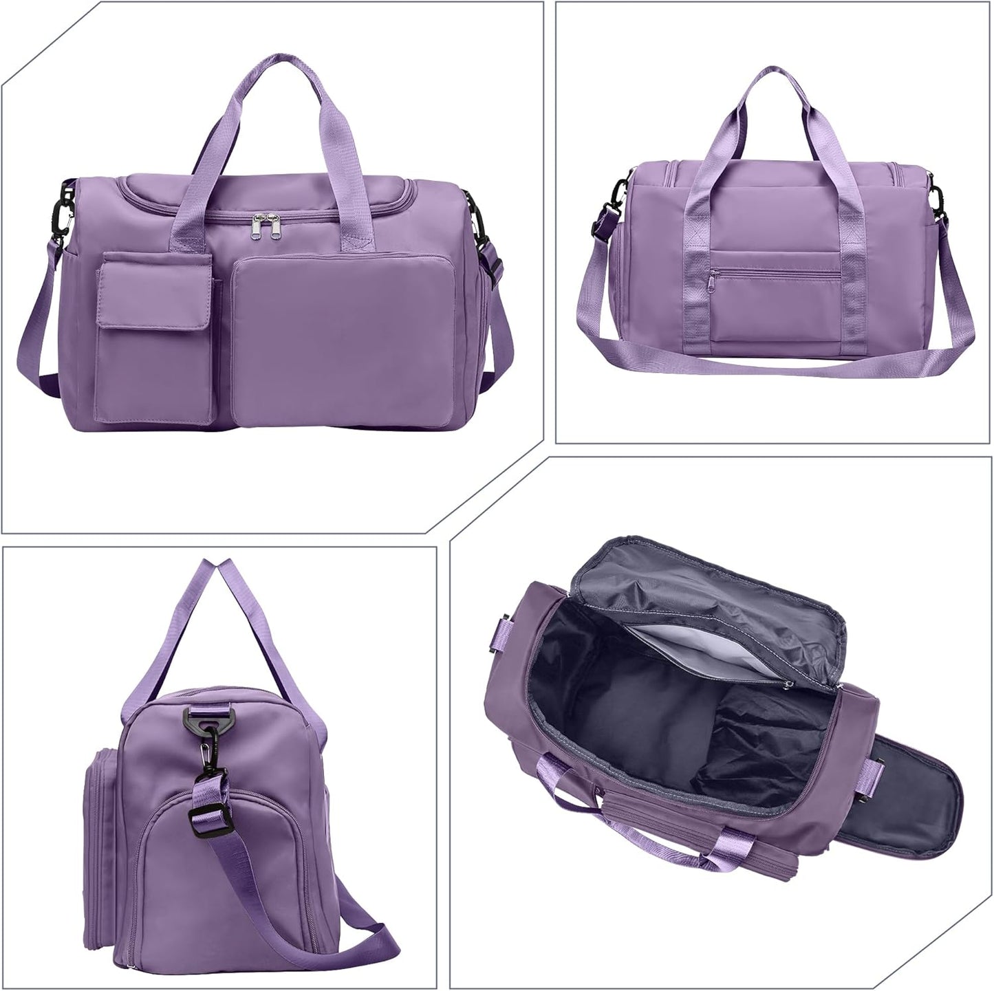 Gym Bag, For Both Men and Women, Foldable, With Shoe Compartment and Wet/Dry Compartment