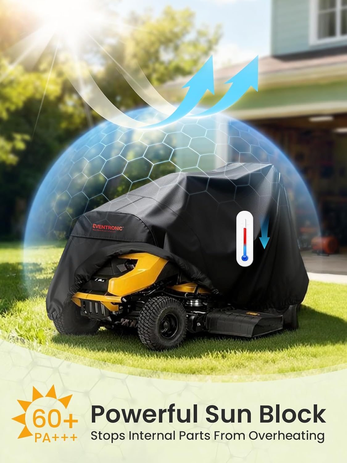 Riding Lawn Mower Cover, 54“ Riding Lawn Tractor Cover Waterproof Heavy Duty Durable (420D-polyester oxford)