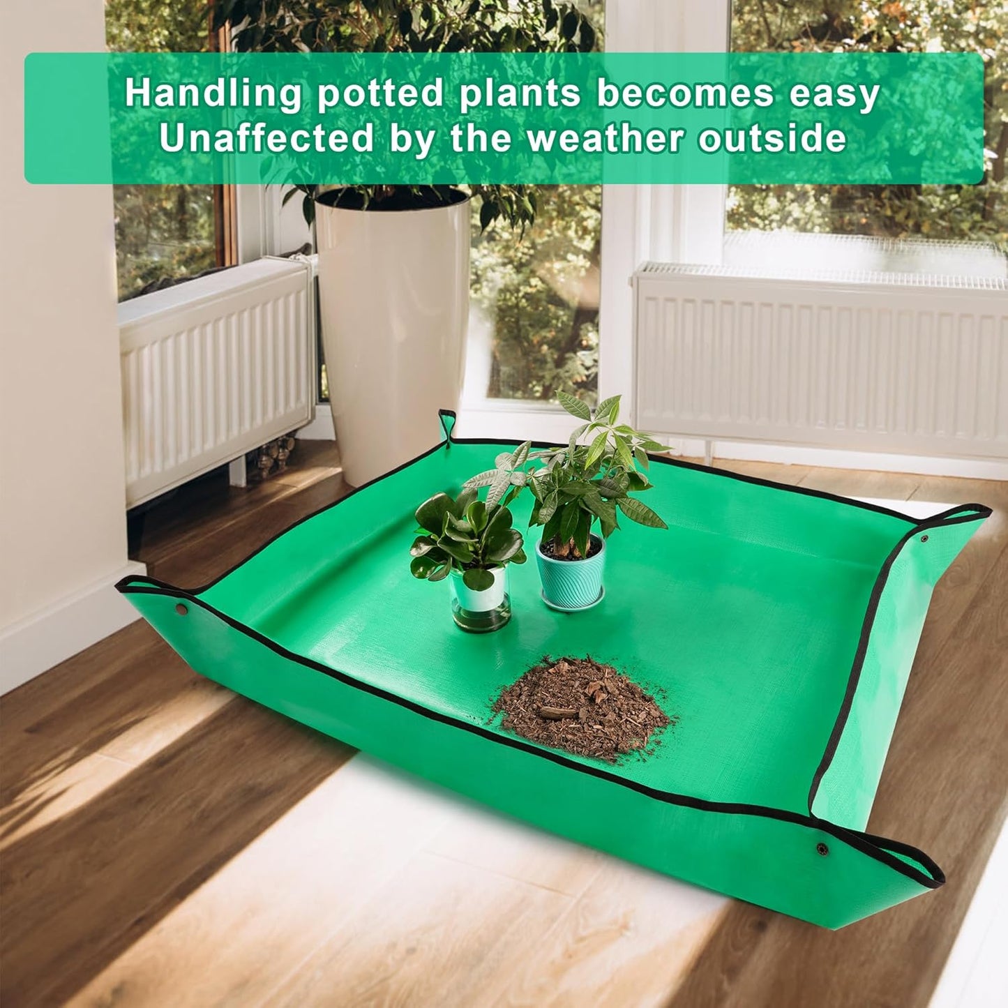 HOOSUN Repotting Mat for Indoor Plants,Portable Foldable Transplanting Potting Soil Tray,39.5"X31.5" Gardening Tray Potting Plant Soil Planting Change Mat Gardenings Supplies,Gardening Gifts for Women