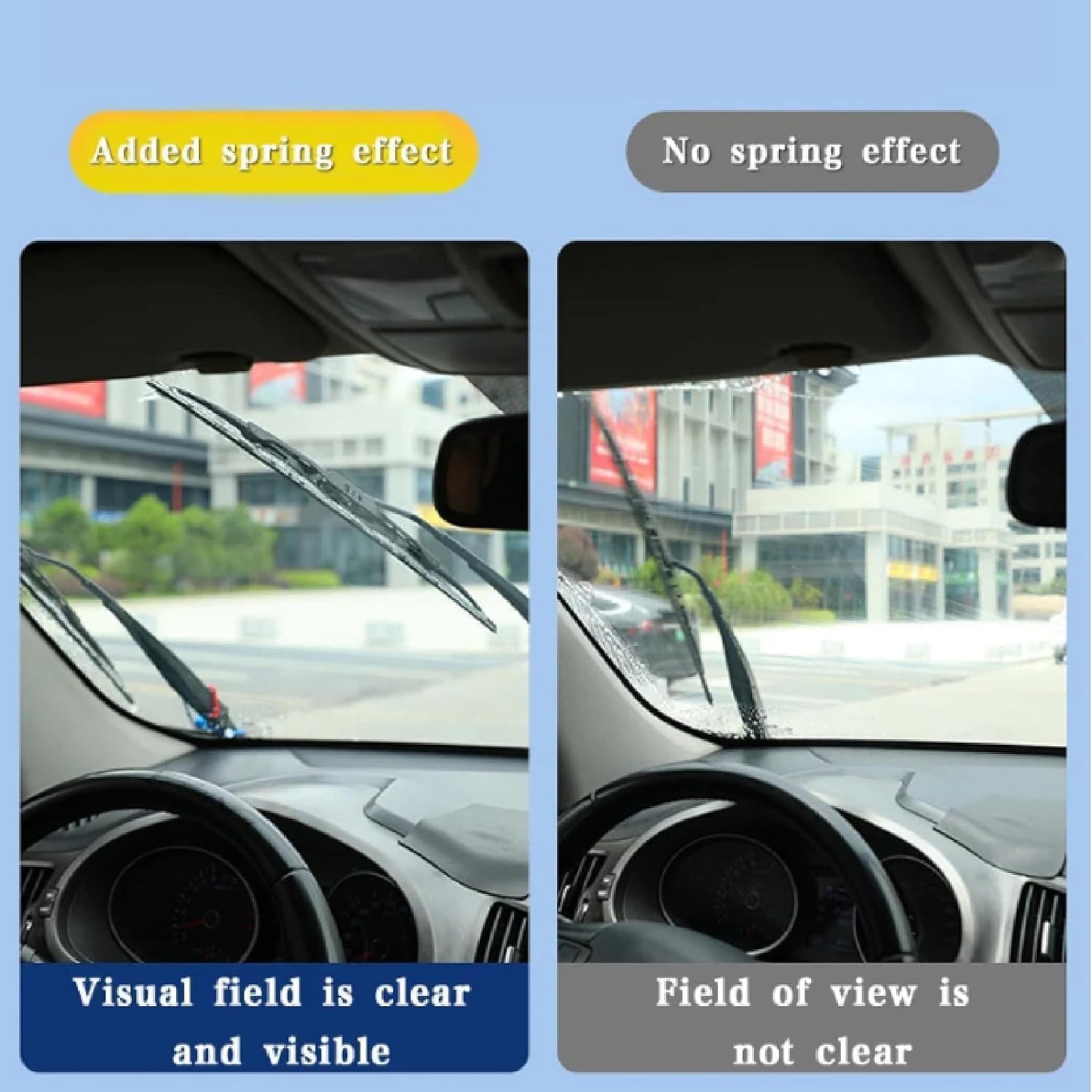 2Pcs Windshield Wiper Arm Pressure Spring Booster, Wiper Arm Pressure Spring Set, Enhance Wiper Performance, Easy Install, Improved Visibility in Rain/Snow - Suitable for All Vehicles