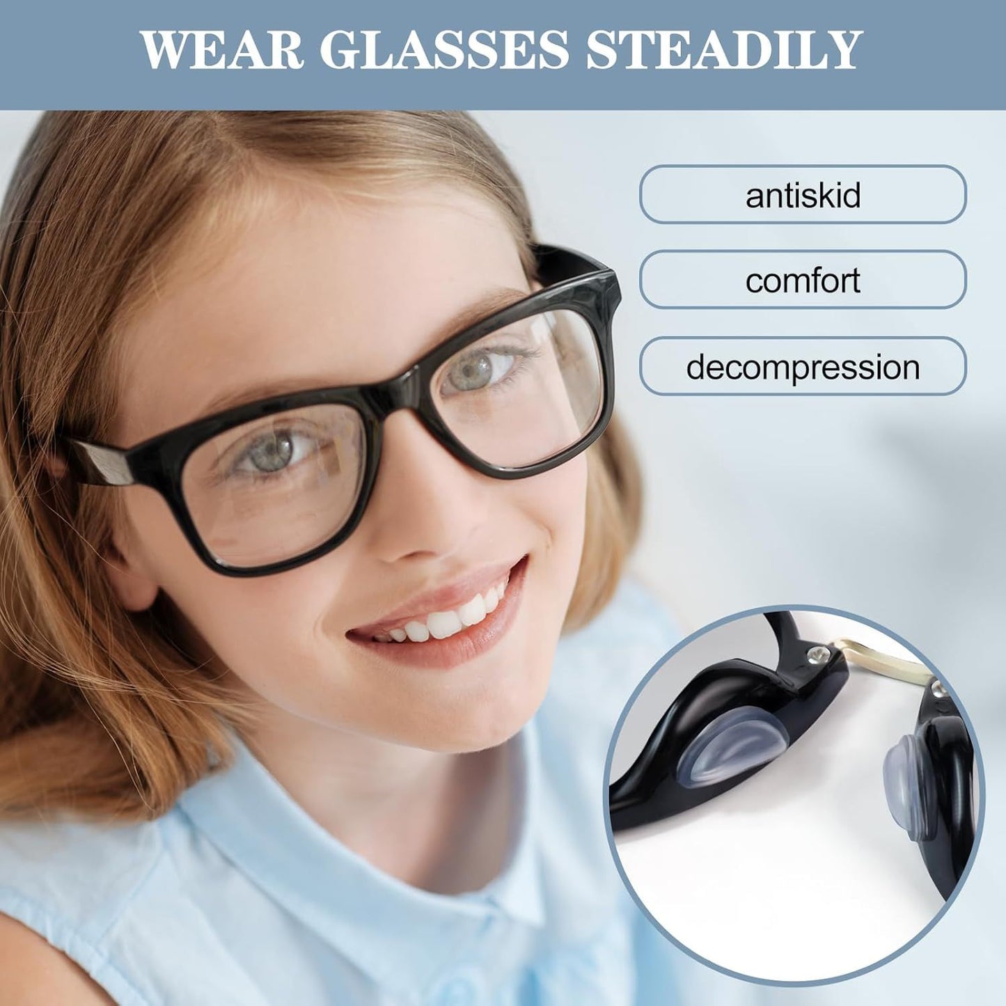 12 Pairs Soft Silicone Adhesive Eyeglass Nose Pads Non Slip with 3.5 Mm/ 0.4 Inch Thickness Air Bag for All Type Full Plastic Frames, Sunglasses, Reading Glasses (Black)