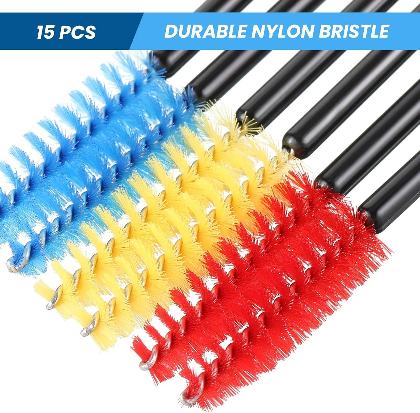 15 Pieces Hummingbird Feeder Cleaning Brush Mini Nylon Brush Set Cleaner for Bottles, Tubes, Jars, Bird Feeder (0.3 Inches/ 3.9 Inches)