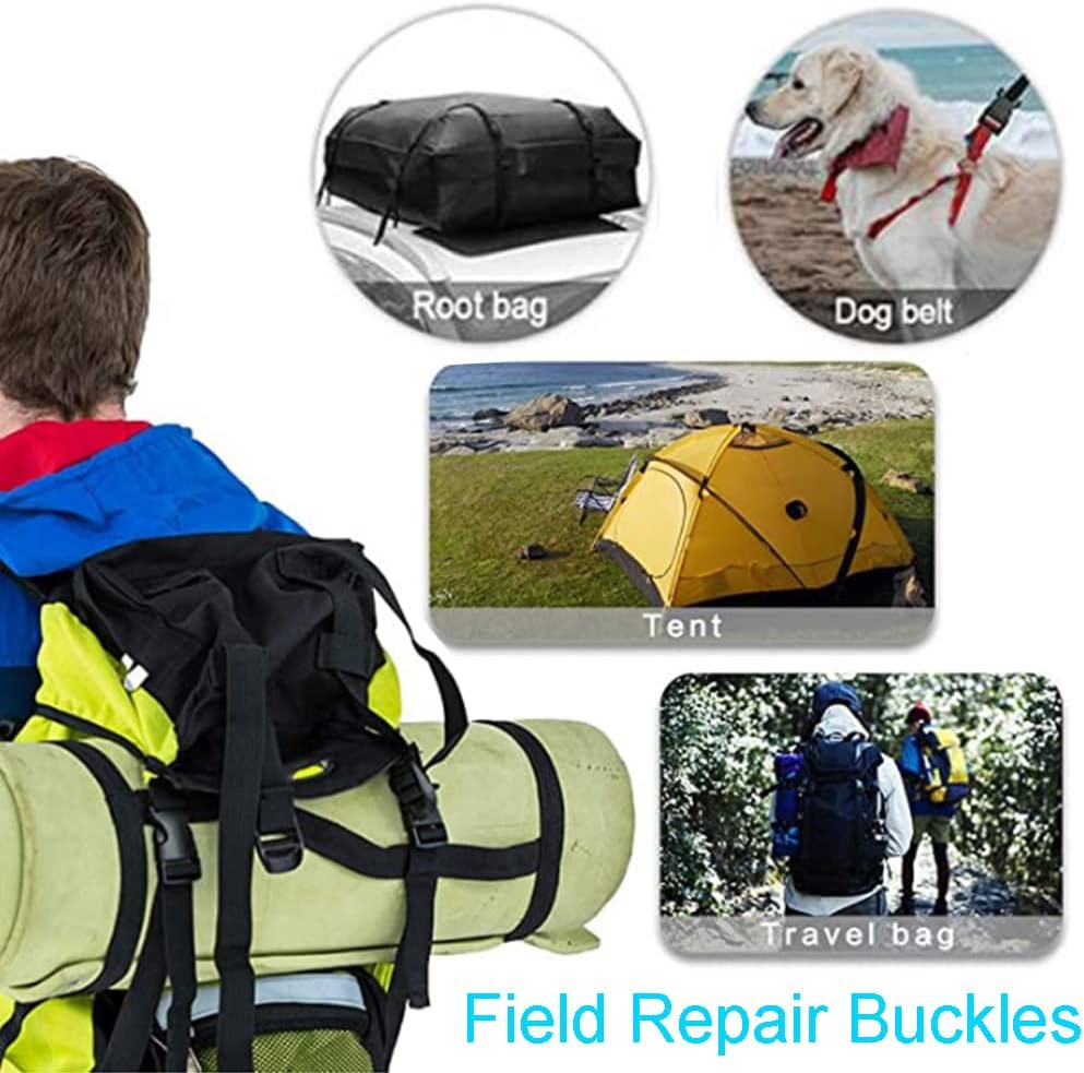 6 Pack 1" Buckle Quick Side Release Buckles Dual Adjustable No Sewing Clips Plastic Buckle Replacement for Nylon Webbing Straps Backpack Belt Dog Collars(Inner Diameter 1 Inch)