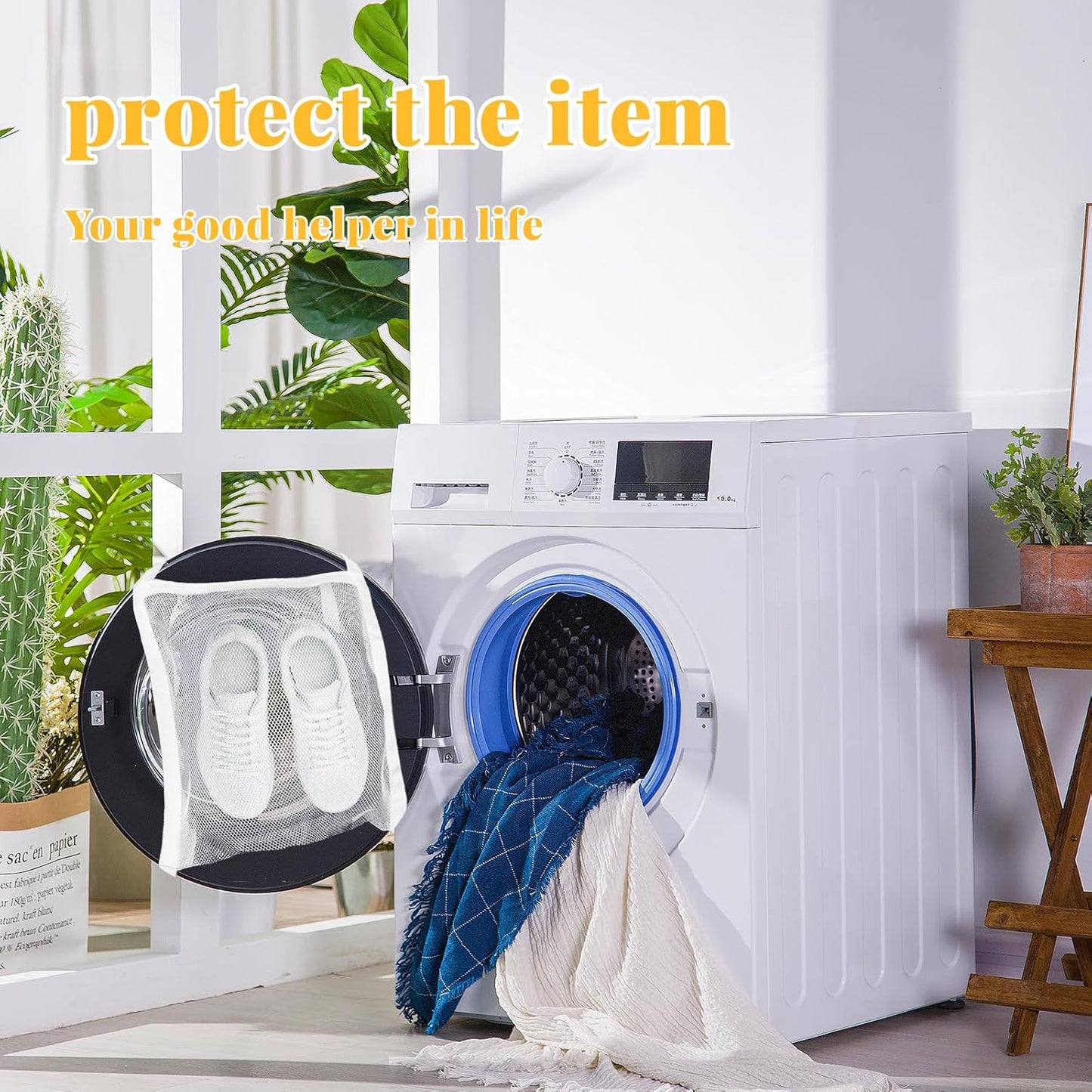 Sneaker Dryer Bag,Shoe Wash & Dry Net Bag for Dryer 15.7*15 Inch Shoe Washing Machine Bag Adjustable Magic Tape Shoe Dryer Bag Reusable Laundry Bags