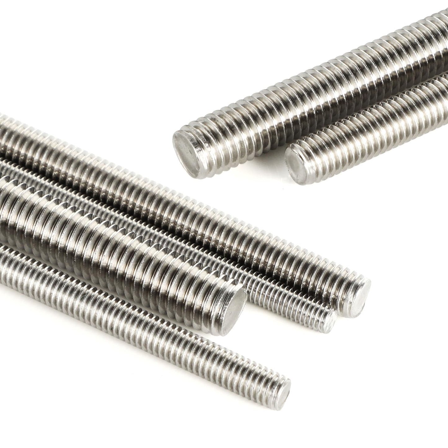 M6-1.0 x 300mm Fully Threaded Rods, Long Threaded Studs, Right Hand Threads, All Threaded Rod, 304 Stainless Steel, 2 PCS