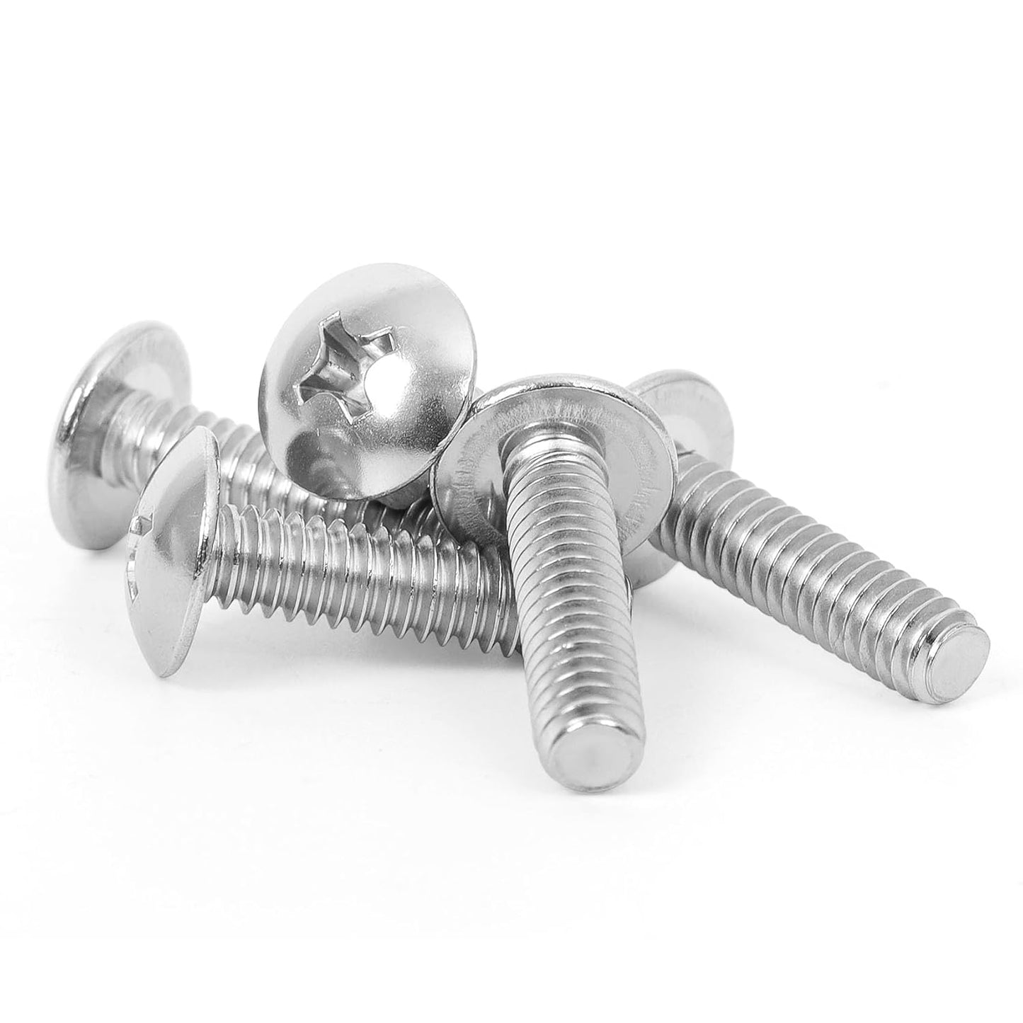 #10-24 x 1-1/2" Truss Head Bolts Machine Screws, Full Thread, 304 Stainless Steel, 50 PCS