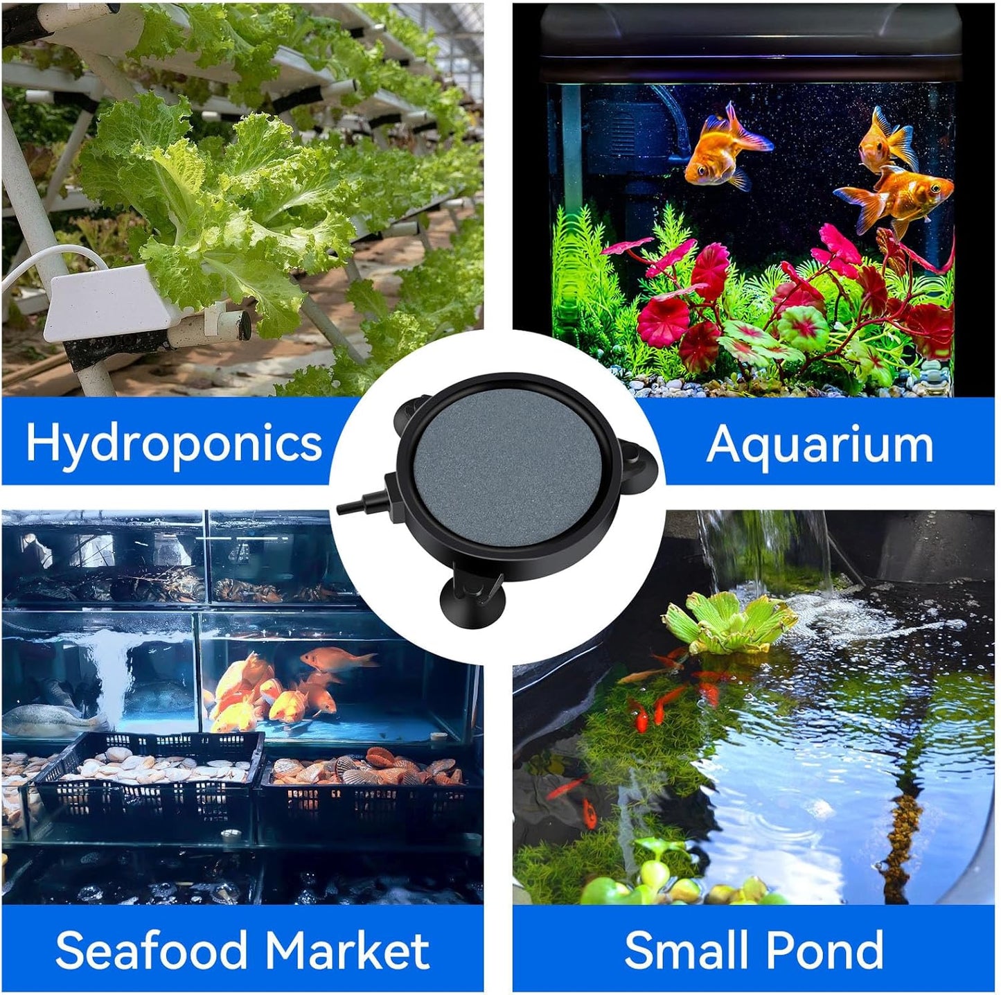 Aquarium Air Stone Disc 4 inch, Aerator Bubble Differ, Air Pump Accessories Airstones for Aquariums, Fish Tanks,Hydroponics,and Ponds