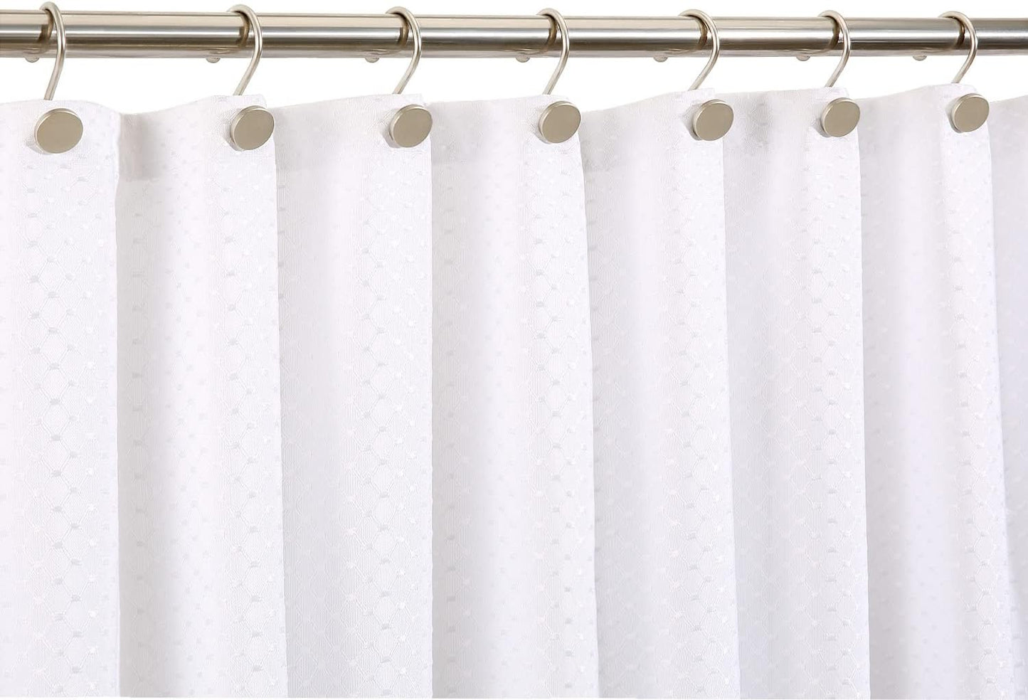 Shower Curtain Hooks, Nickel Shower Curtain Rings Rtproof Metal Round Decorative Shower Hooks Rings for Bathroom Shower Rods Curtains, Set of 12 Heavy Duty Solid Hooks