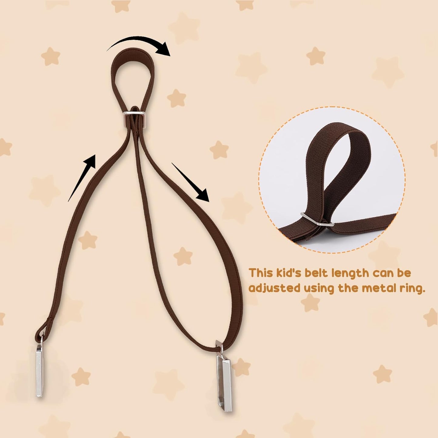 3 pack Kids Adjtable Magnetic Belt Boys Girls Easy Clasp Stretchy Belt for School Uniform Pants