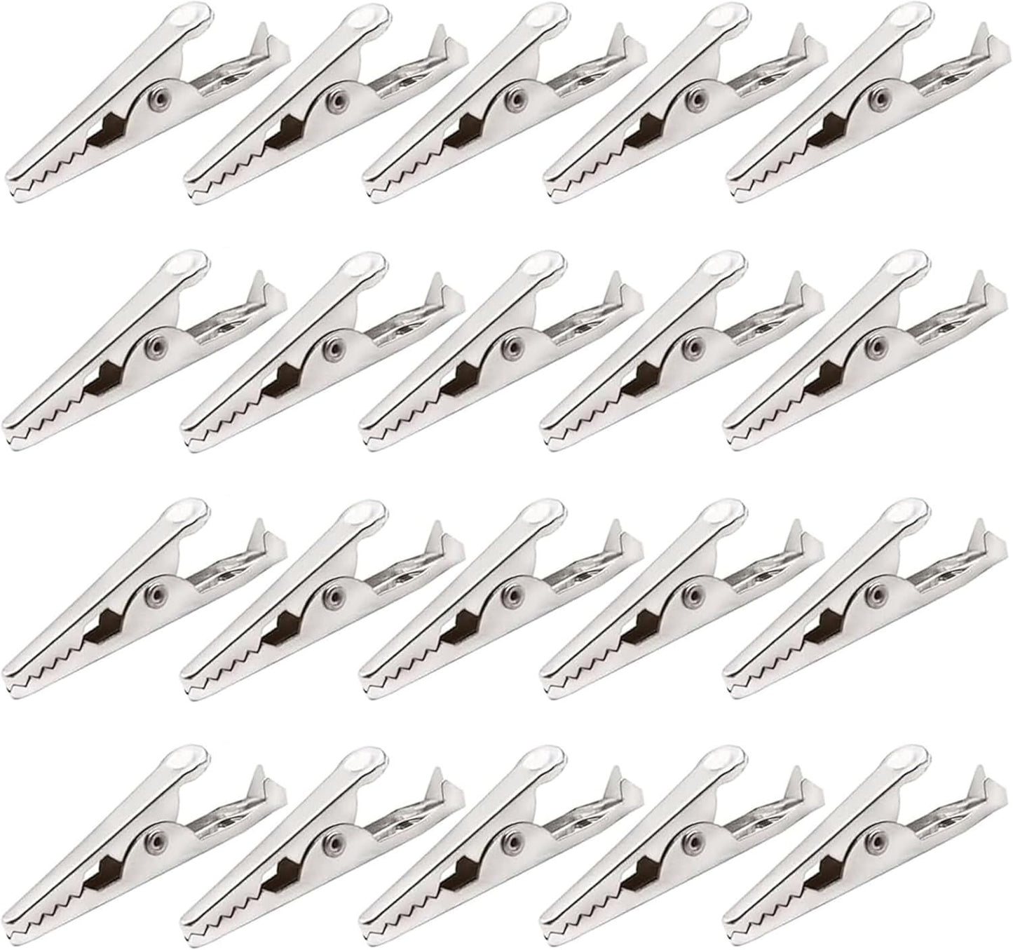 100 Pack Mini Clamps Alligator Clips for Crafts & Electrical, Small Metal Clips for Joints 35 mm Alligator Clamp for Crafting, Gator Clips Clamps Bulk for Crafts Holding (Silver)