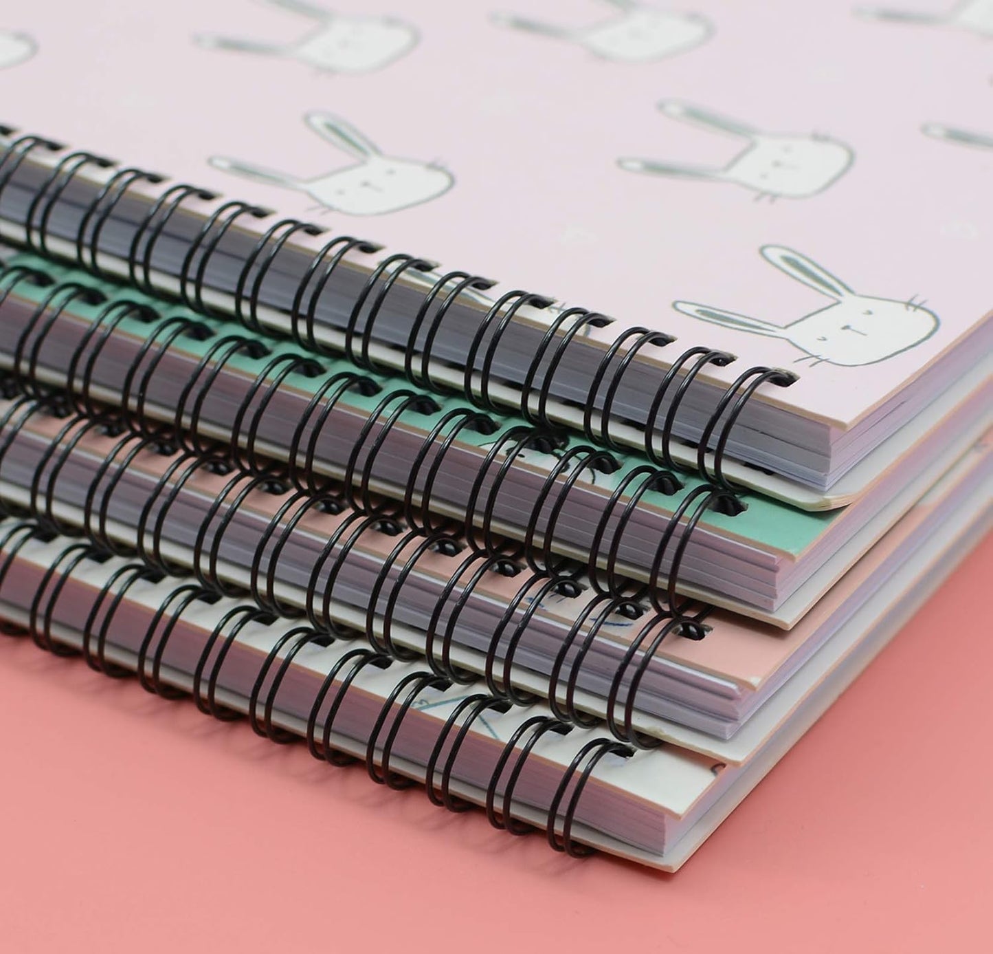 Yansanido 4 Pack (A5) Spiral Notebooks Journal Hardcover Planner 8.26 x 5.9 Inch 160 Pages Ruled Lined Notebook White Paper for Students Office School Supplies (style 4- animal 4 pack, A5)