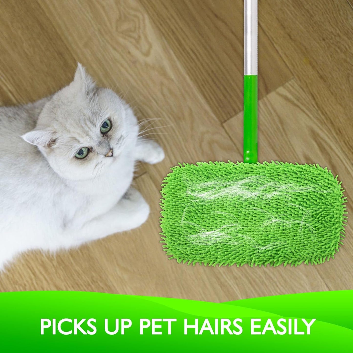 4 Pack Reusable Duster Refill for Swiffer Hand Duster & 6 Pack Reusable Microfiber Mop Pads for Swiffer Sweeper Mop