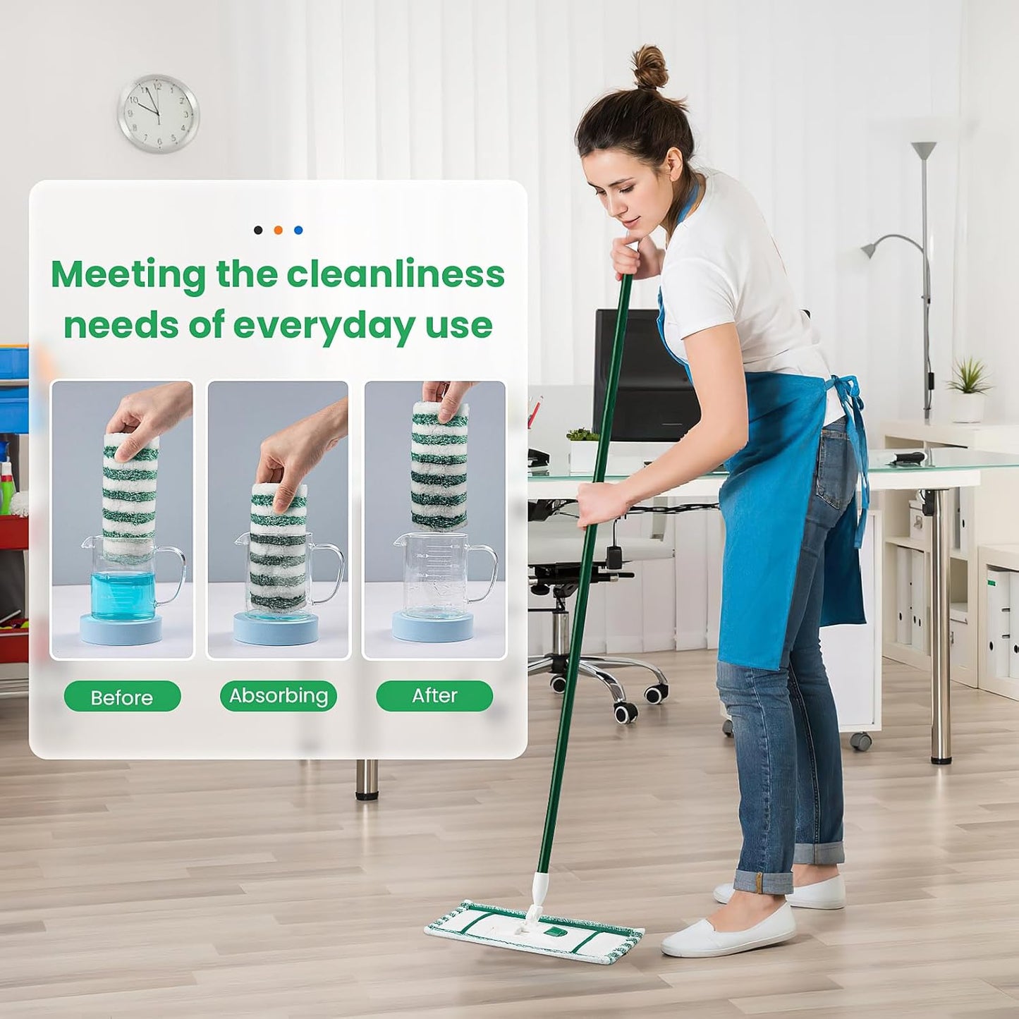 4 Pack Microfiber Mop Heads for Libman Microfiber Floor Mop, Mop Pads Refills for Libman Mop Head Replacement, Reusable & Washable Pads for Multi-Surface Floors, Wet & Dry Cleaning Pad