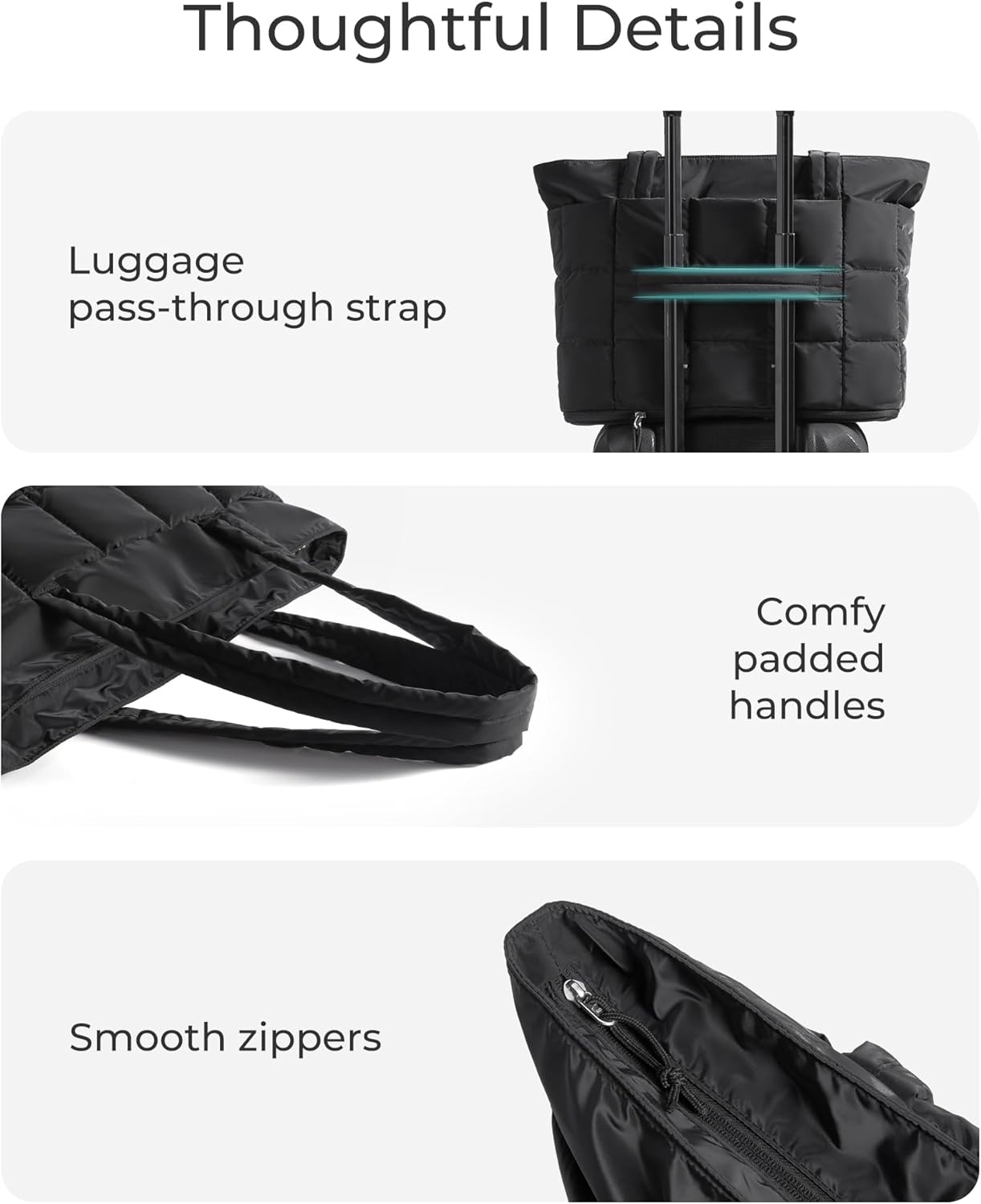 Expandable Tote Bag for Women, Puffer Work Tote Handbag, Quilted Carry On Bag for Travel Gym