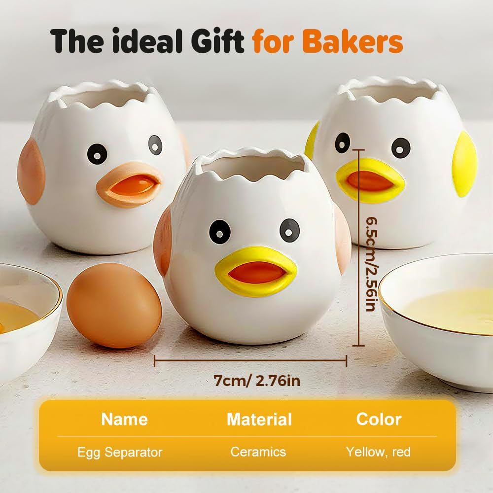Cartoon Egg White Separator, Practical and Simple Ceramic Egg Separator, Suitable for Kitchen Baking Small Tools (1 pcs)