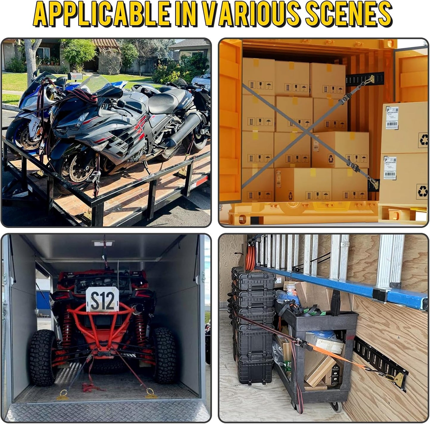 20pcs Steel E-Track O Ring Tie-Down Anchors, Secure Cargo in Enclosed/Flatbed Trailers, Trucks, Load Limit of 1500lb