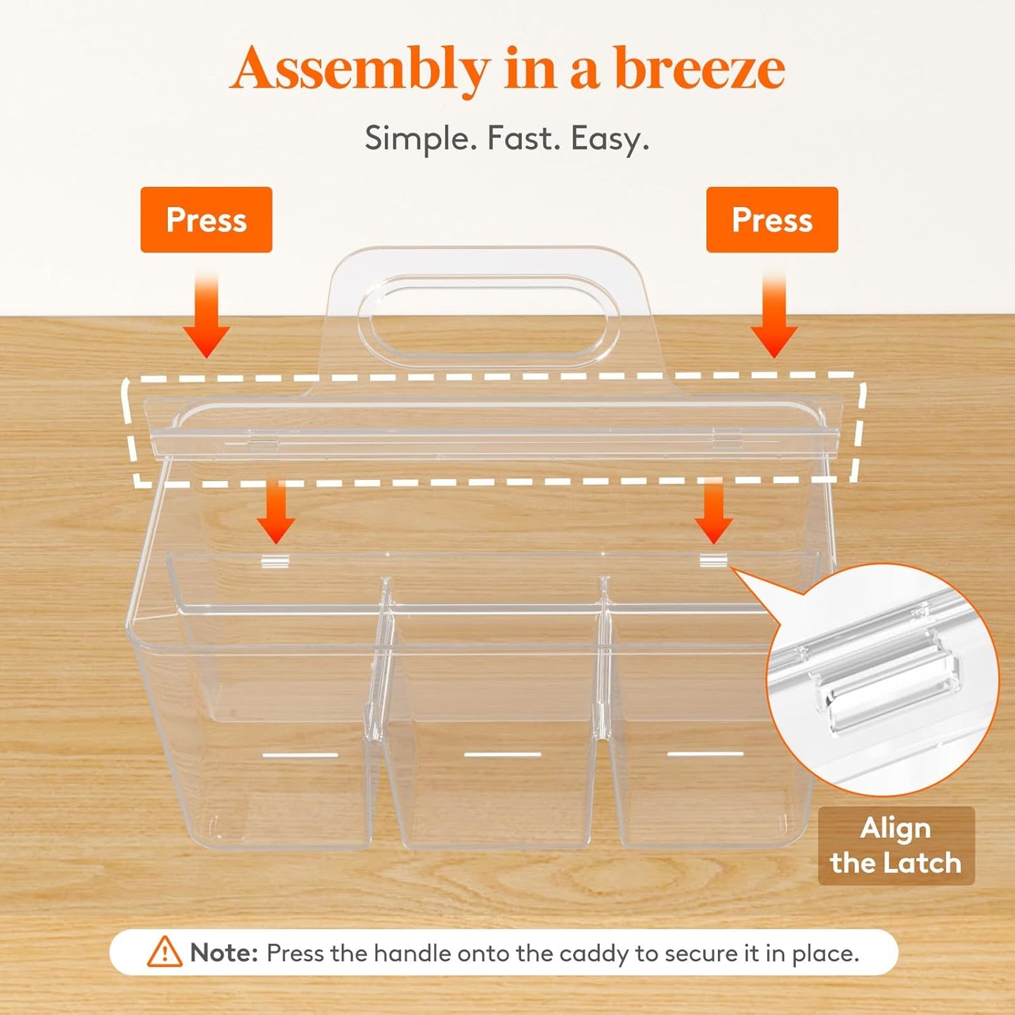 2 Pcs Plastic Caddy Organizer with Handle, Portable Art Supply Storage for Craft Supplies, Cosmetics, Holds Pencil, Crayon, Brhes, Hair Product, Dorm Shower Caddy, Clear, 25 x 15x 17cm