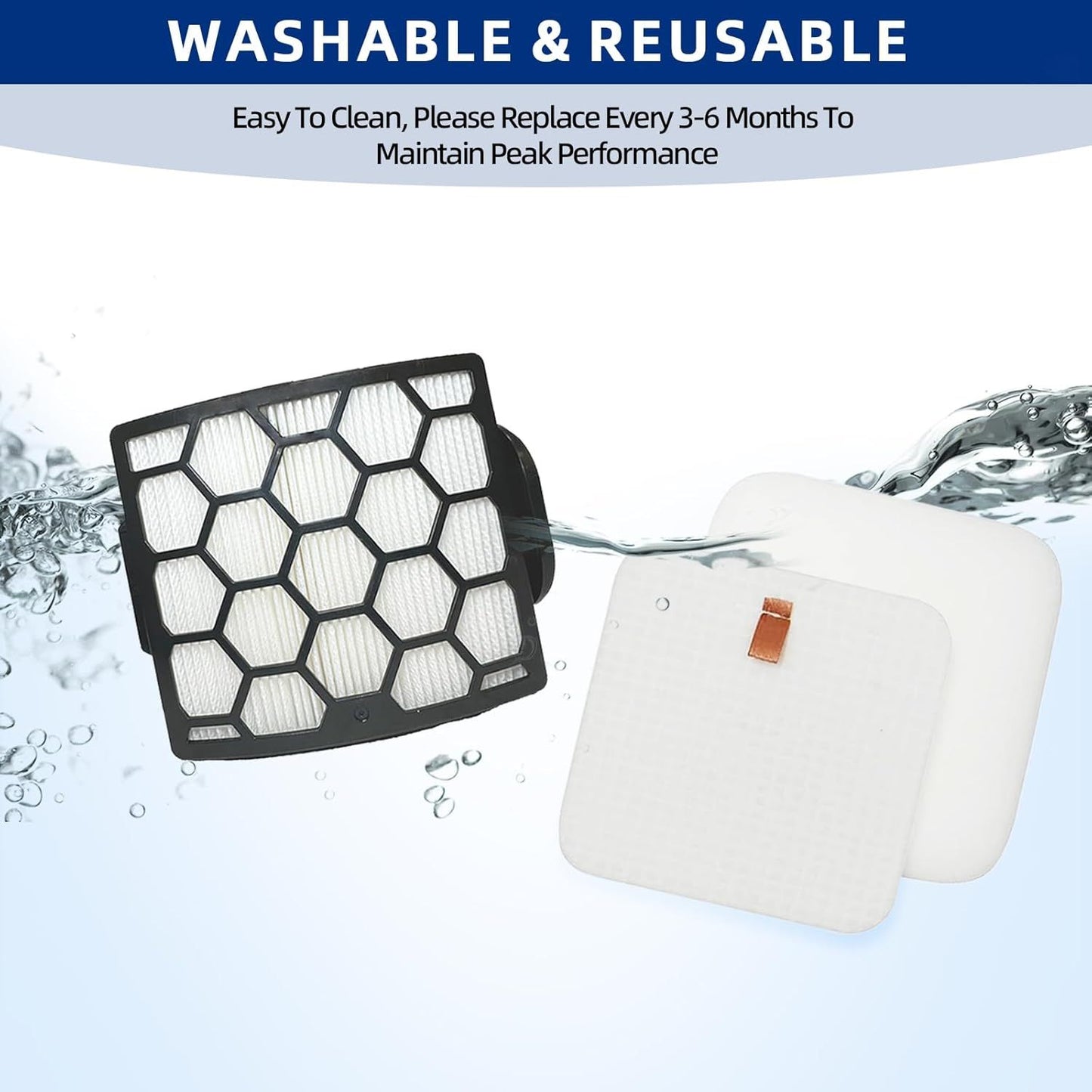 LA802 LA702 LA502 Filters Compatiable With Shark LA700, LA322,LA301,LA300, LA455, LA360 Rotator Lift-Away ADV DuoClean PowerFins Upright Vacuum - Part#XHF320 & XFFK320
