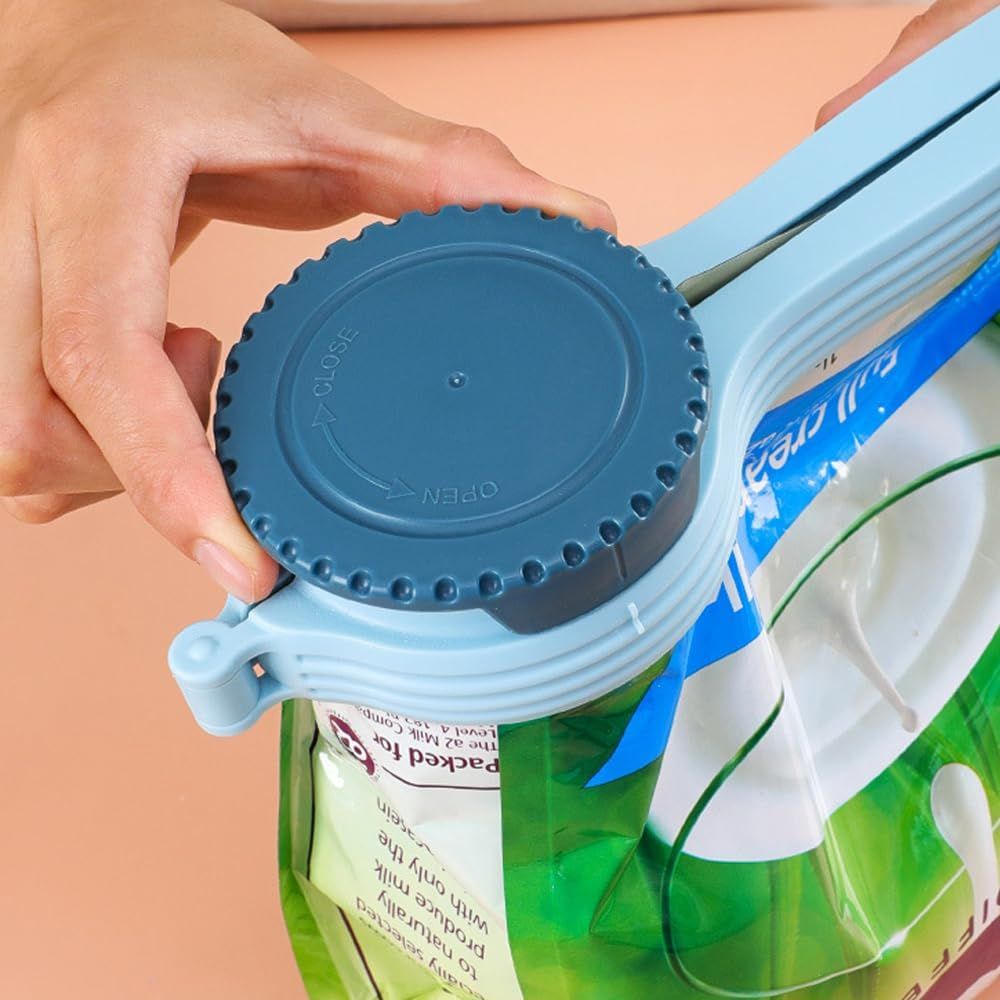 Bag Clip with Pour Spout, Food Bag Sealing Clip, Reusable Plastic Cap Sealer (4)