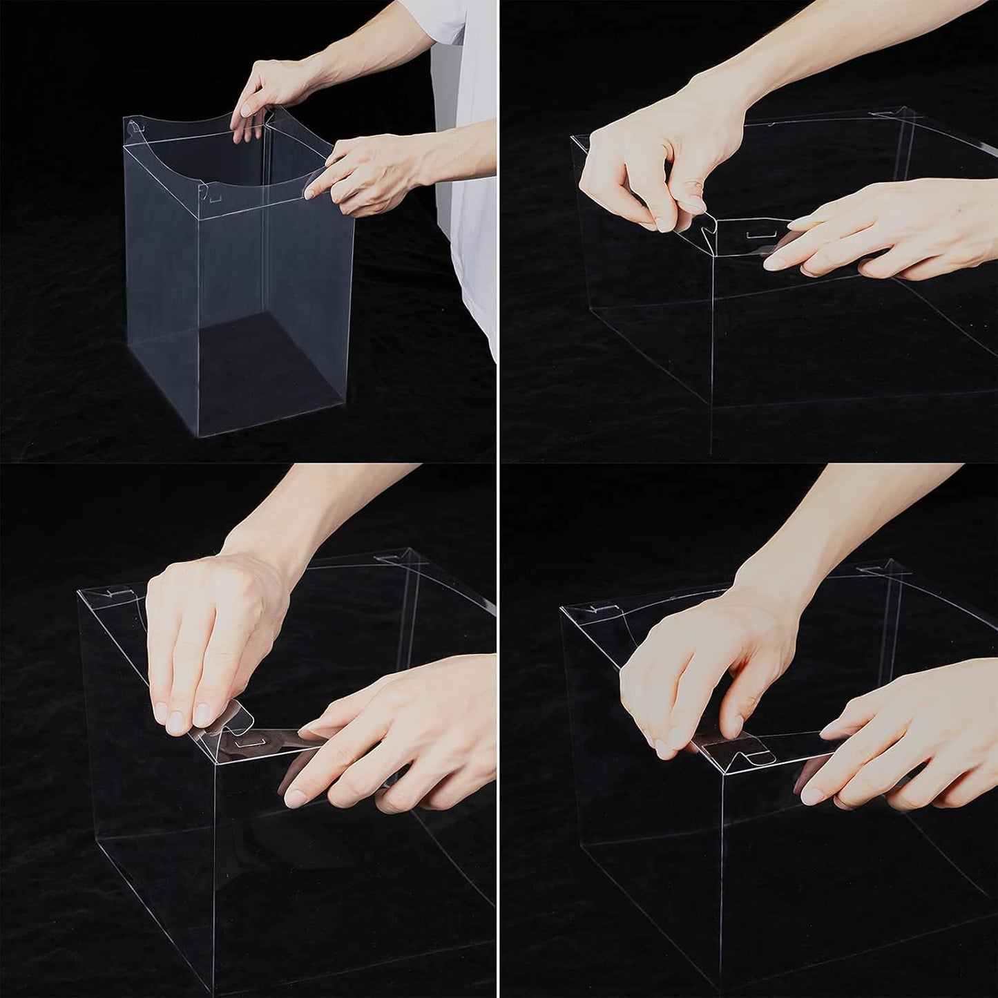 10 inch Clear cake Box, Large Transparent cake Box,tall cake boxes with Ribbon,10x10x9inch - Suitable for packing 8" or 10" cakes,Clear Gift Display Box for Carry Tall Layer Gift-6Pcs-White