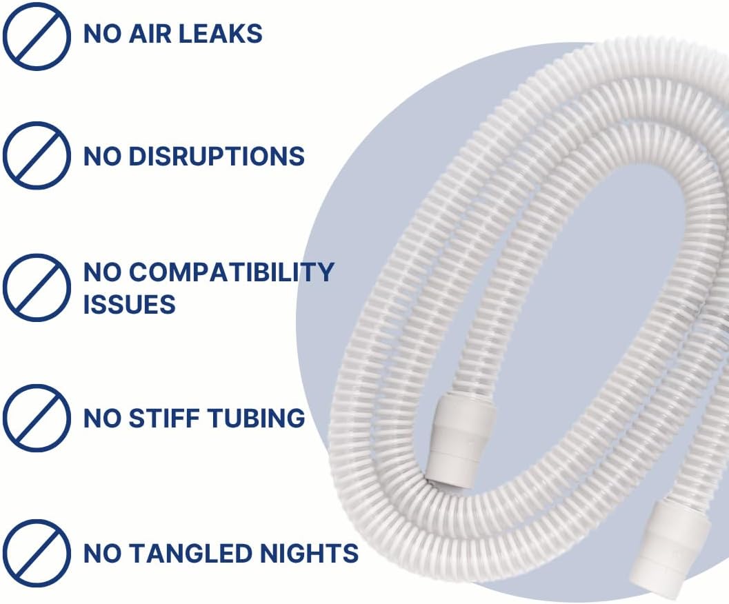 CPAP Hose Universal Tubing (6 ft) – Compatible with CPAP, BiPAP, and BiLevel Machines – Minimizes Mask Leaks, Reduces Discomfort – Durable, Flexible, and Designed for Restful Sleep