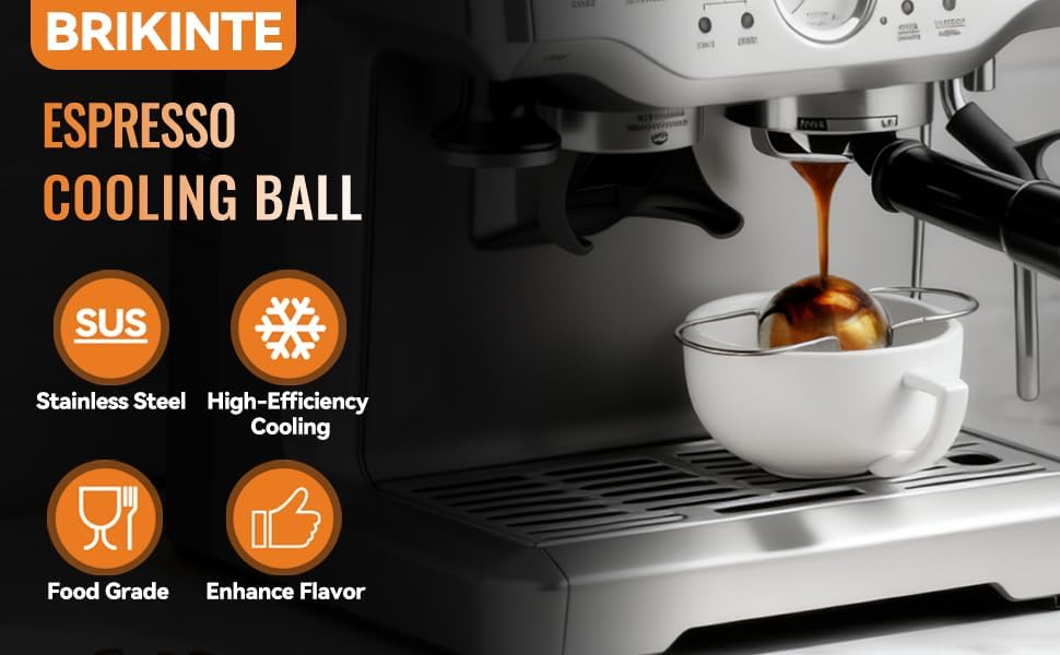 2 Pack Espresso Frozen Ball for Espresso Coffee, Stainless Steel Espresso Chilling Ball Espresso Cooler Espresso Machine Accessories