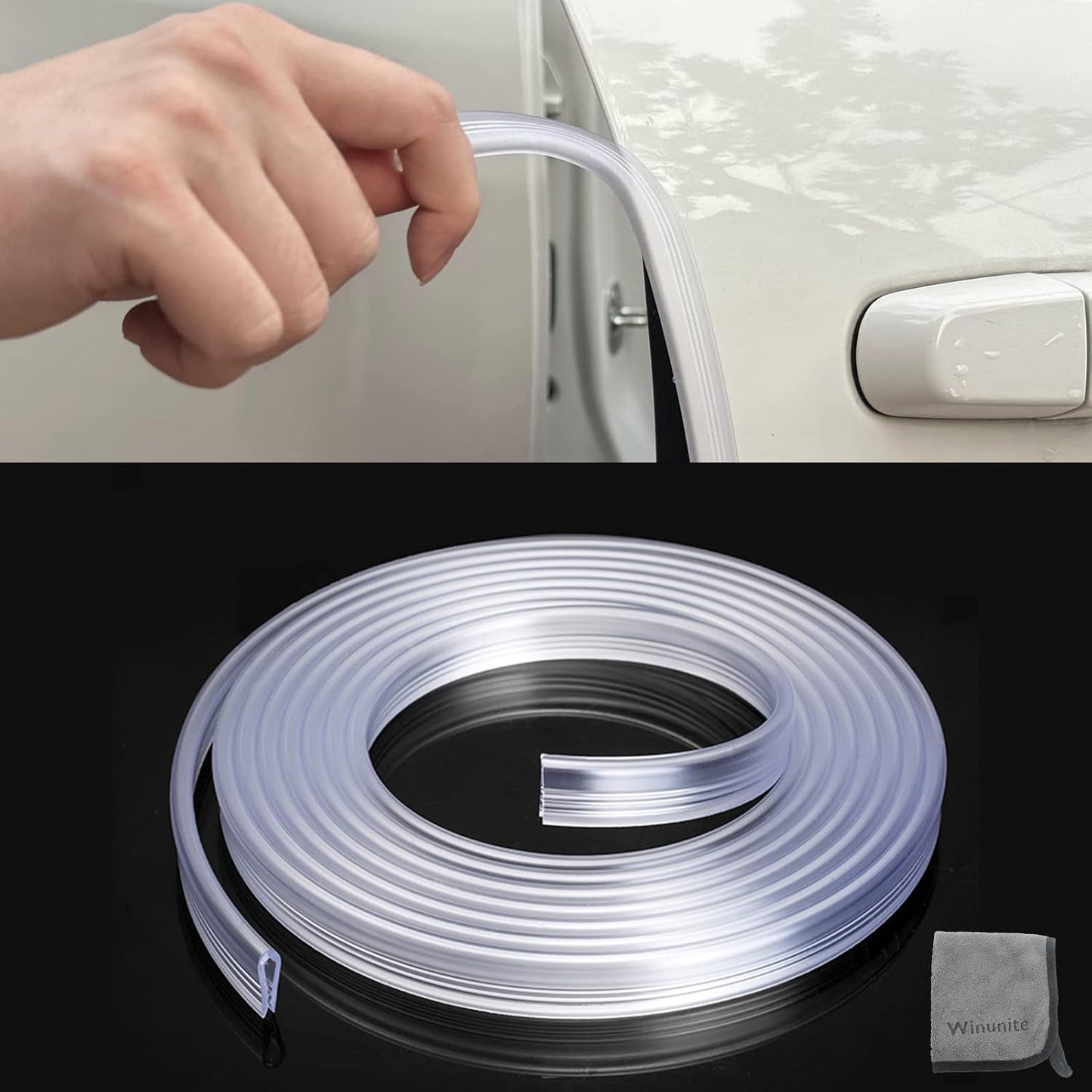 32.8ft (10m) Car Door Edge Guards Clear – Self-Adhesive PVC, U-Shaped, Fits Most Vehicles, Scratch- and Chip-Resistant – Reduces Dings in Parking Lots