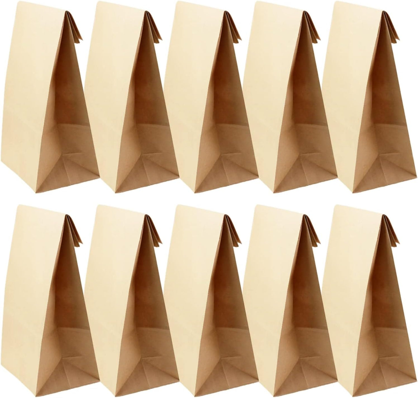50 Pack 12 Lb Brown Paper Lunch Bags, 12.5" x 7" x 4.3" Large Bread Bags Bulk, Heavy Duty kraft Paper Sacks for Grocery Wrapping, Retail Shopping, Bakery, Party Favors